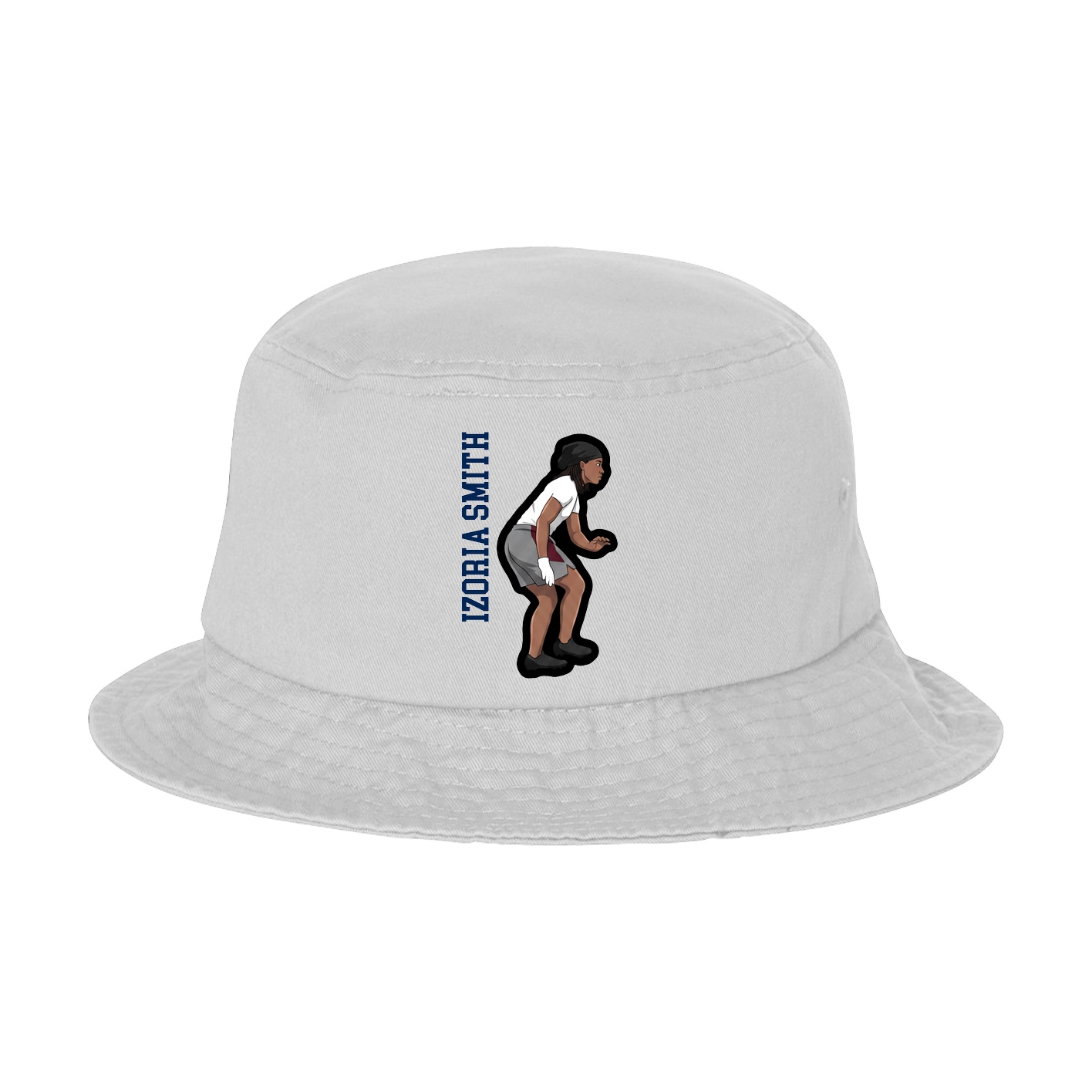 Bucket Cap — Name Vertical in White