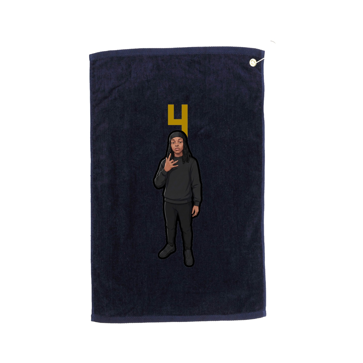Golf Towel — Number Top in Navy