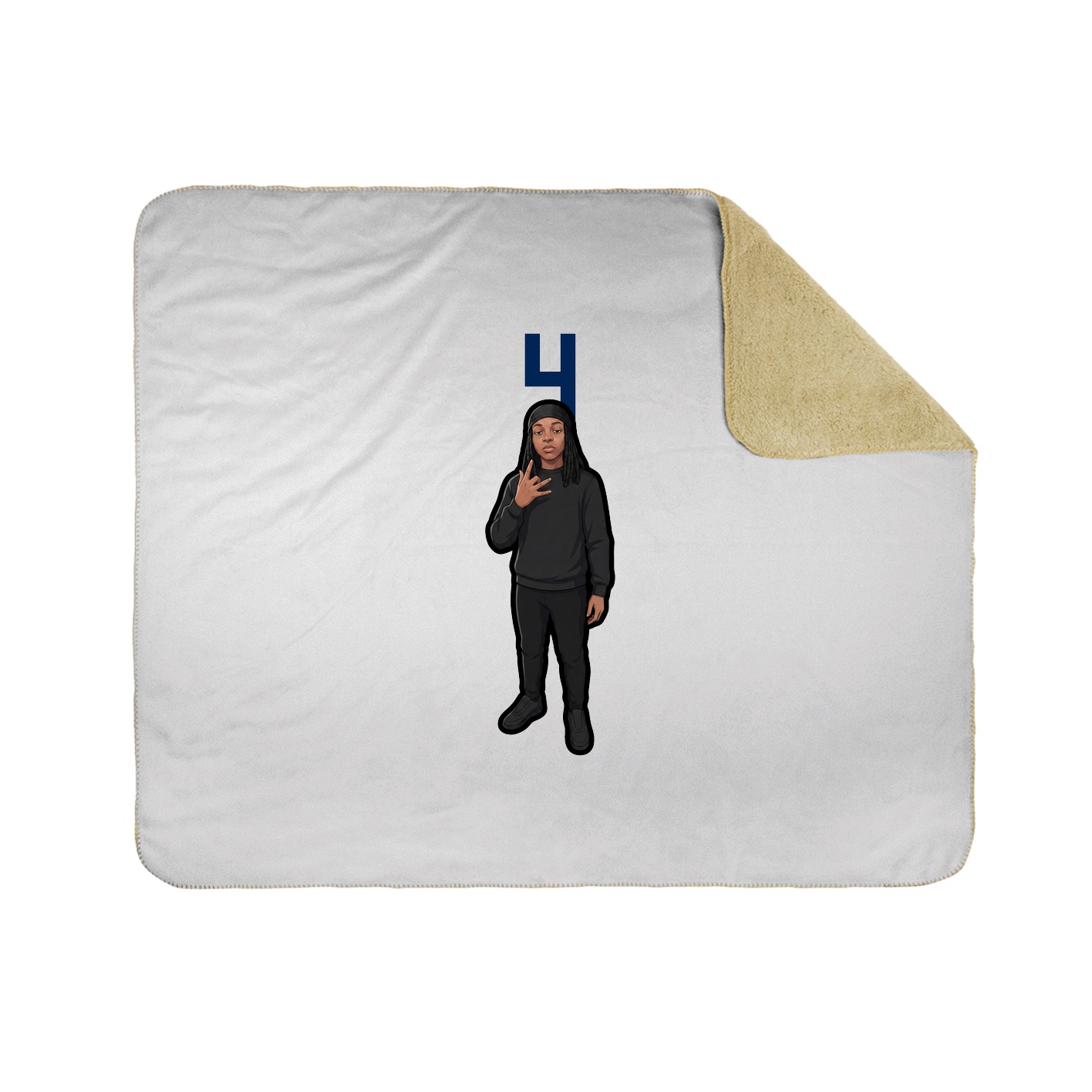 Throw Blanket — Number Top in White