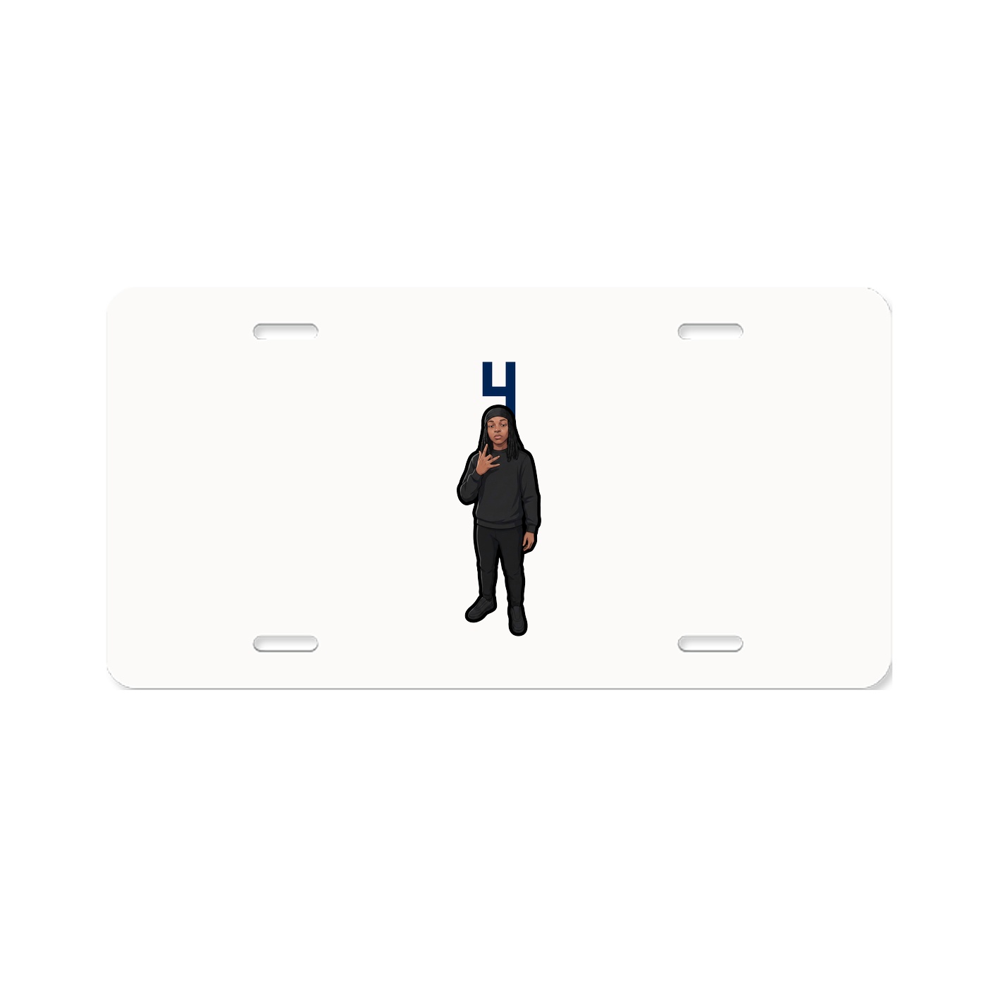 License Plate — Number Top in Classic