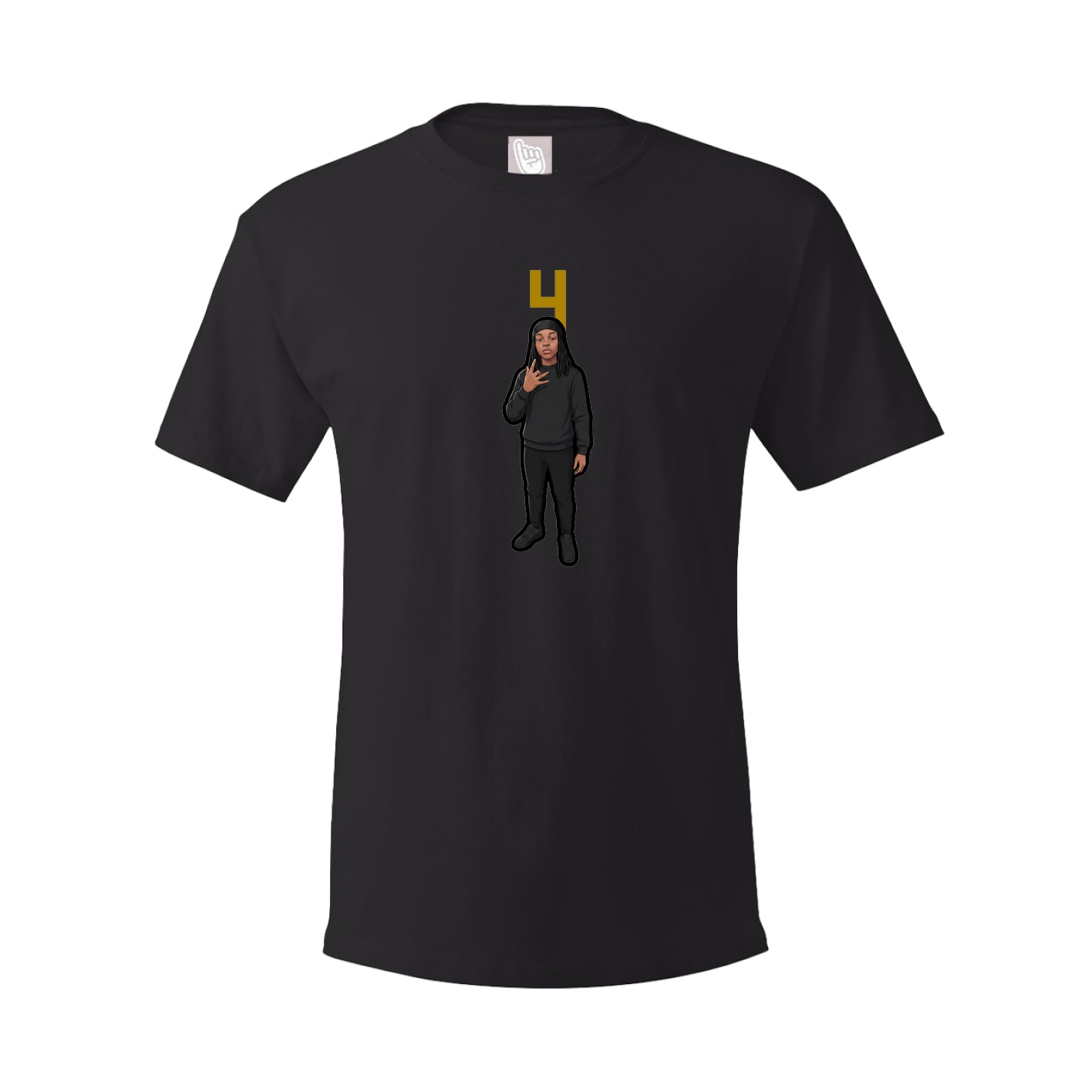 Youth Tee — Number Top in Black
