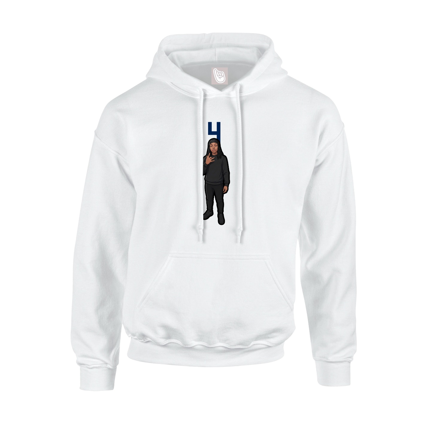 Hoodie — Number Top in White