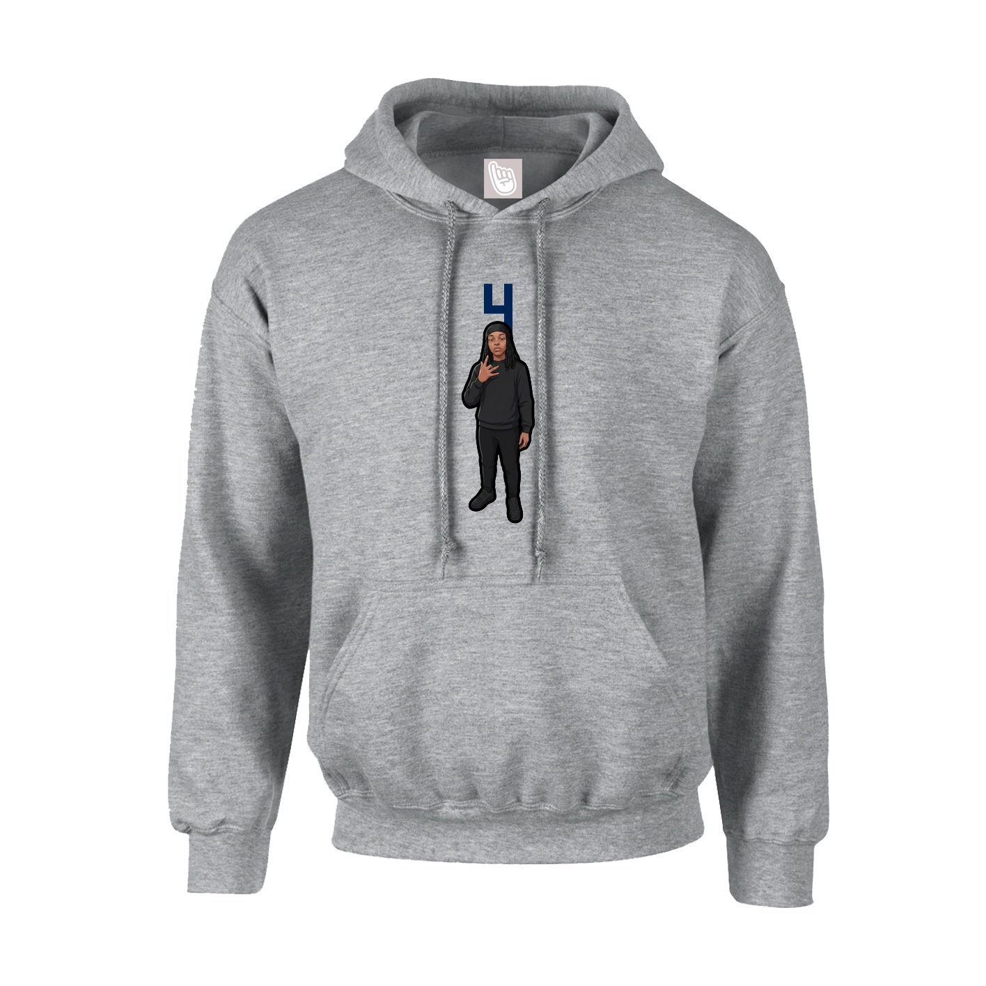 Youth Hoodie — Number Top in Grey