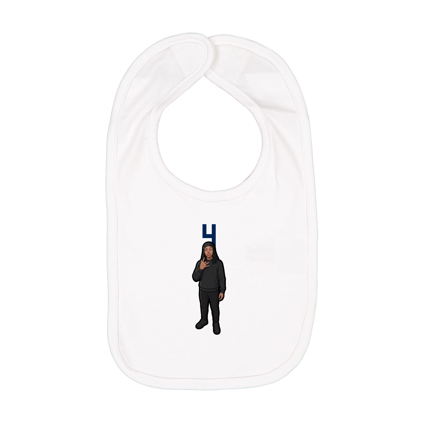 Infant Bib — Number Top in White