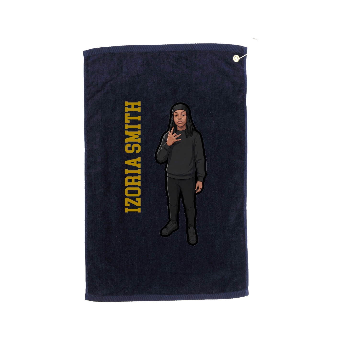 Golf Towel — Name Vertical in Navy