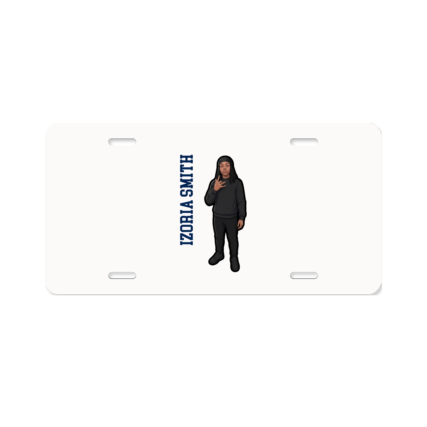 License Plate — Name Vertical in Classic