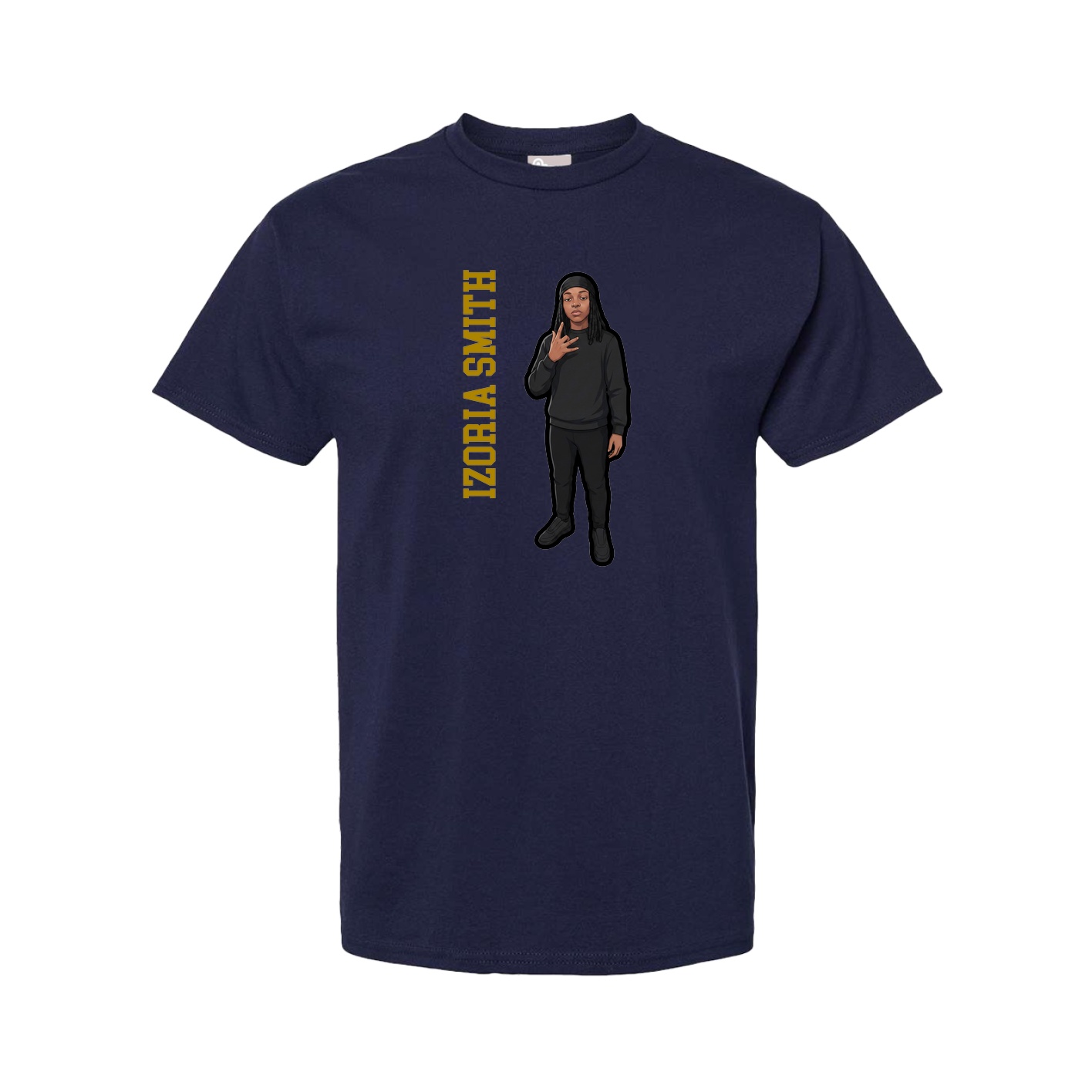 Tee — Name Vertical in Navy