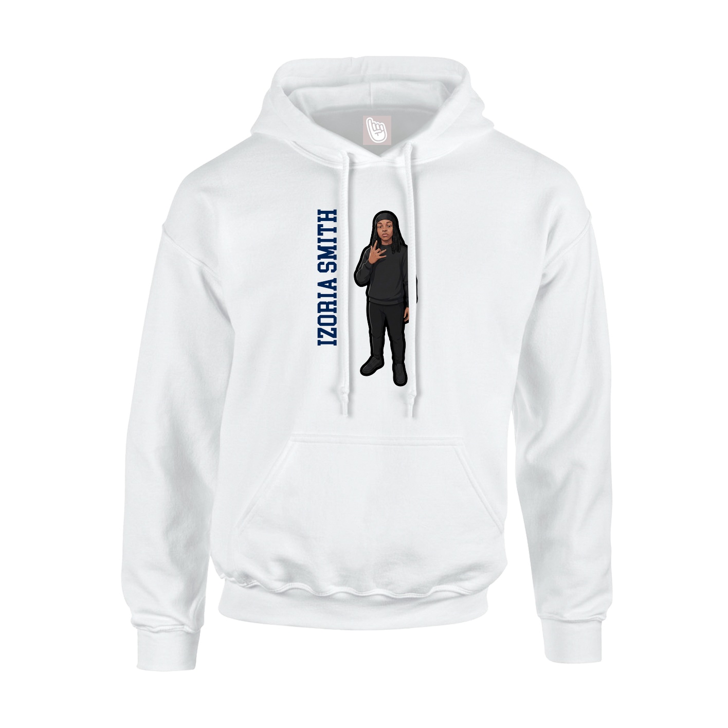 Hoodie — Name Vertical in White