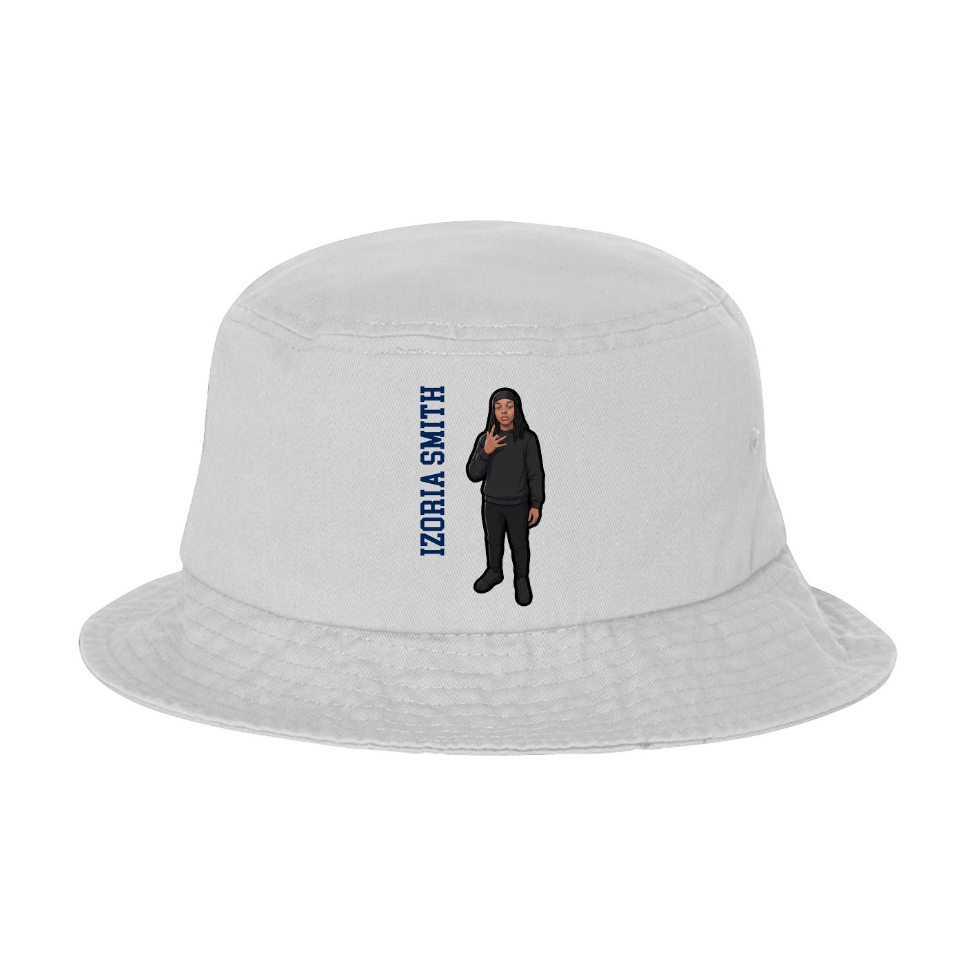Bucket Cap — Name Vertical in White