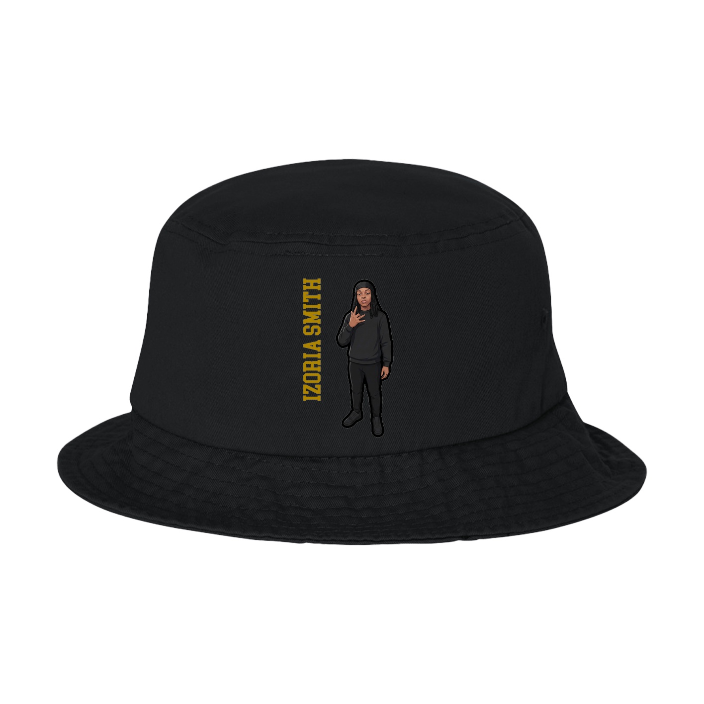 Bucket Cap — Name Vertical in Black