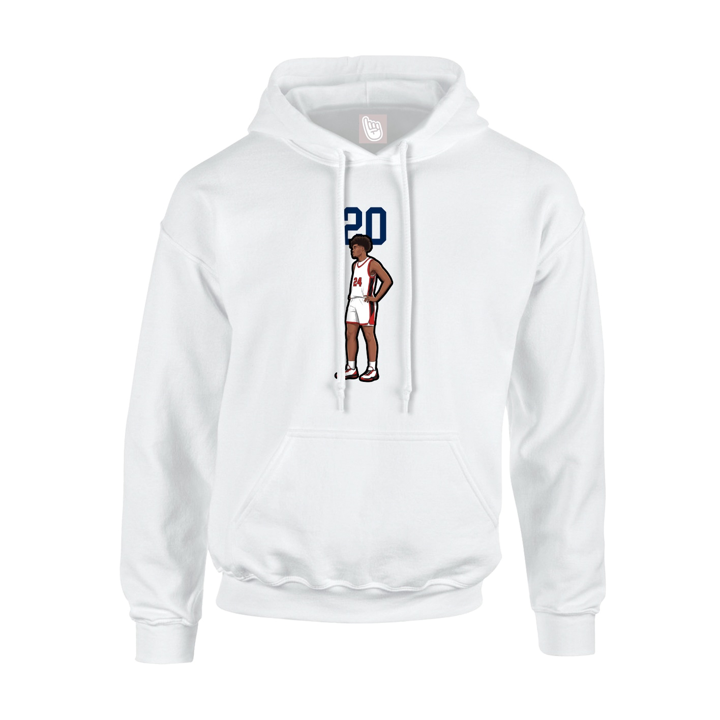 Hoodie — Number Top in White