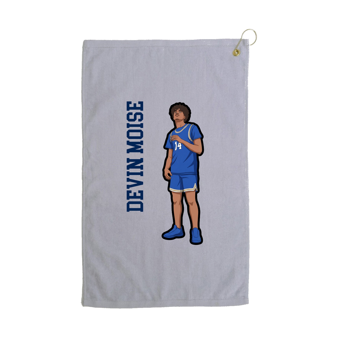 Golf Towel — Name Vertical in Grey