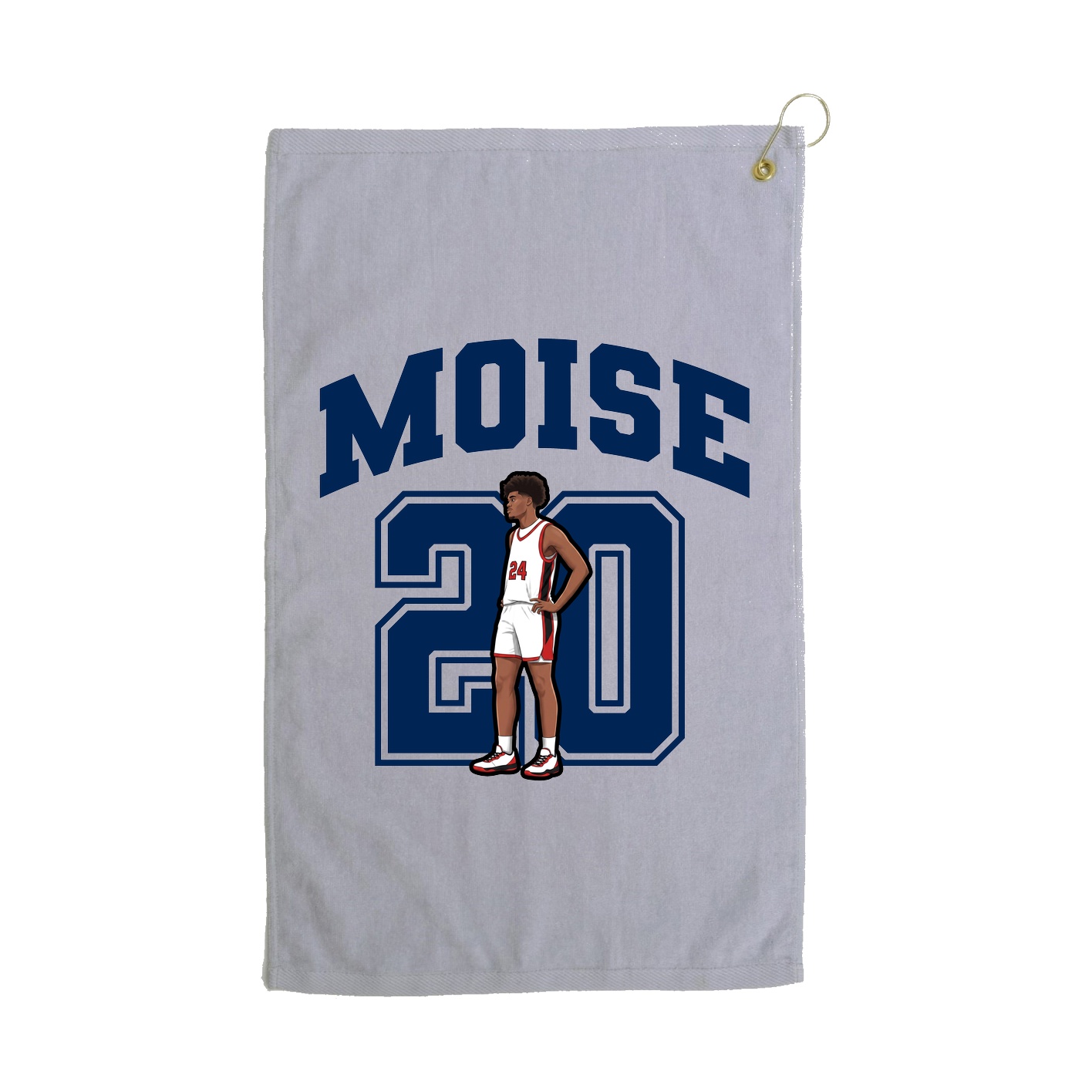 Golf Towel — Number in Grey