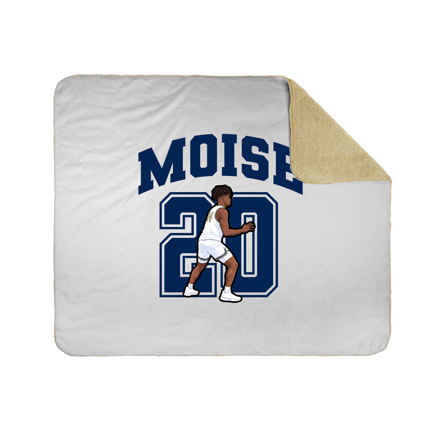 Throw Blanket — Number in White