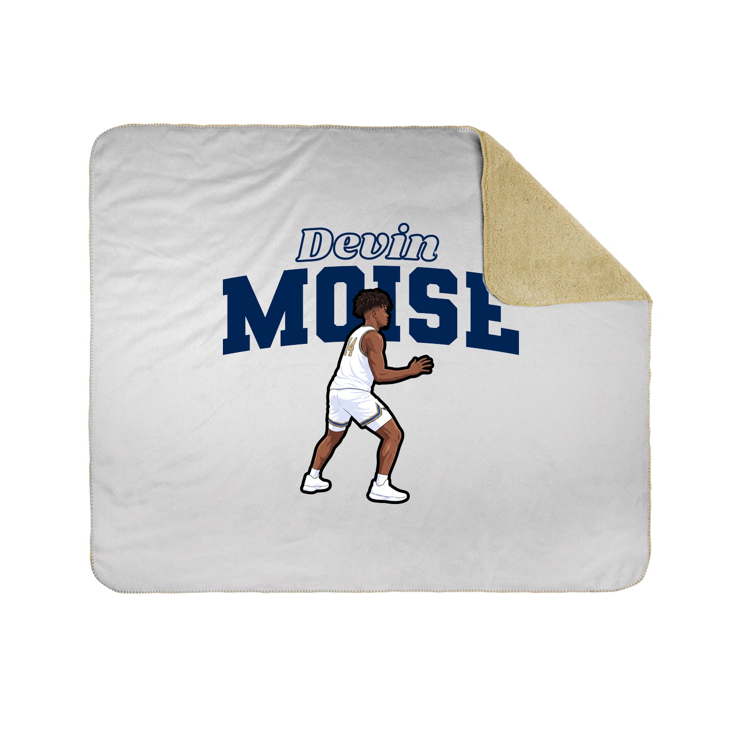 Throw Blanket — Name Arch in White