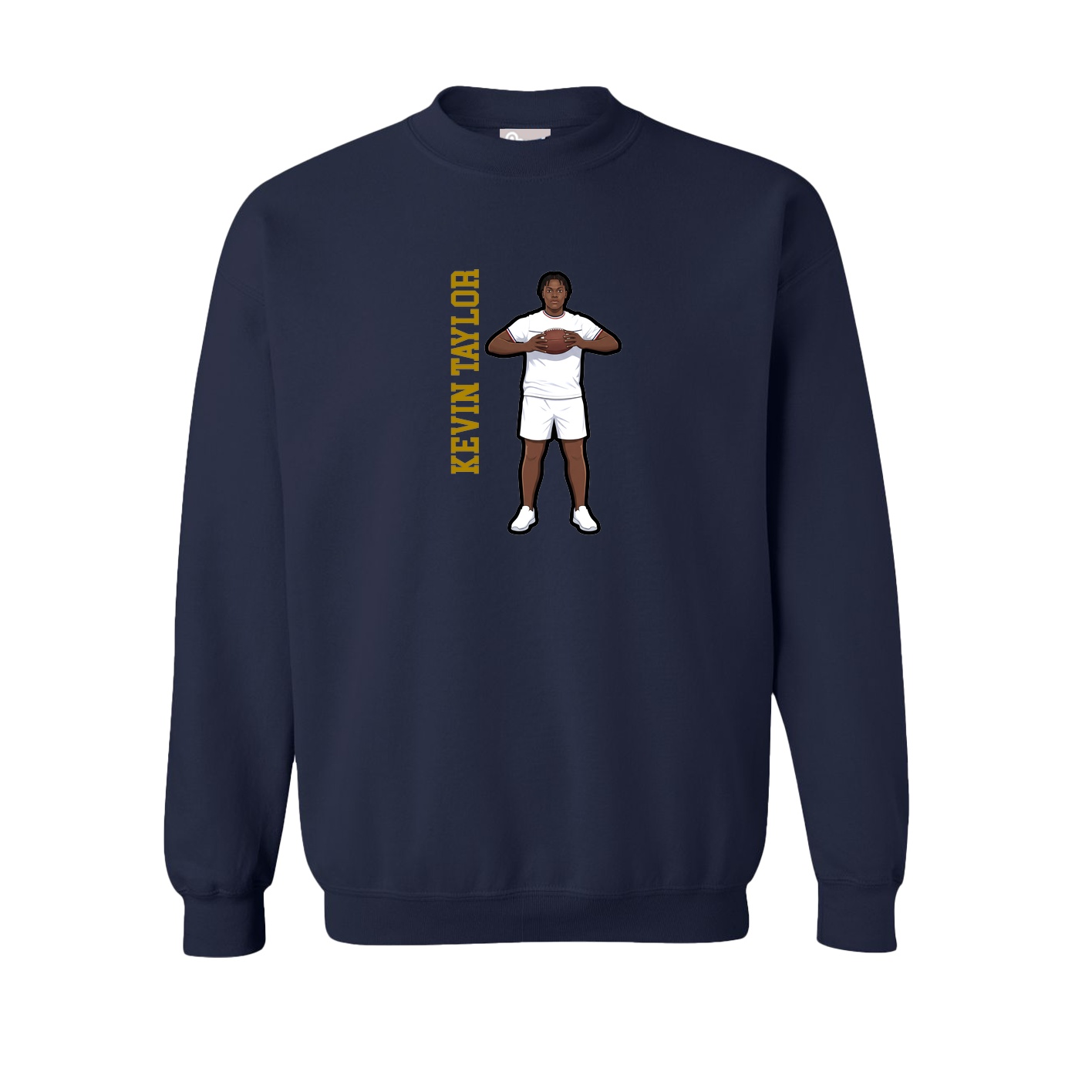 Fleece Crew — Name Vertical in Navy