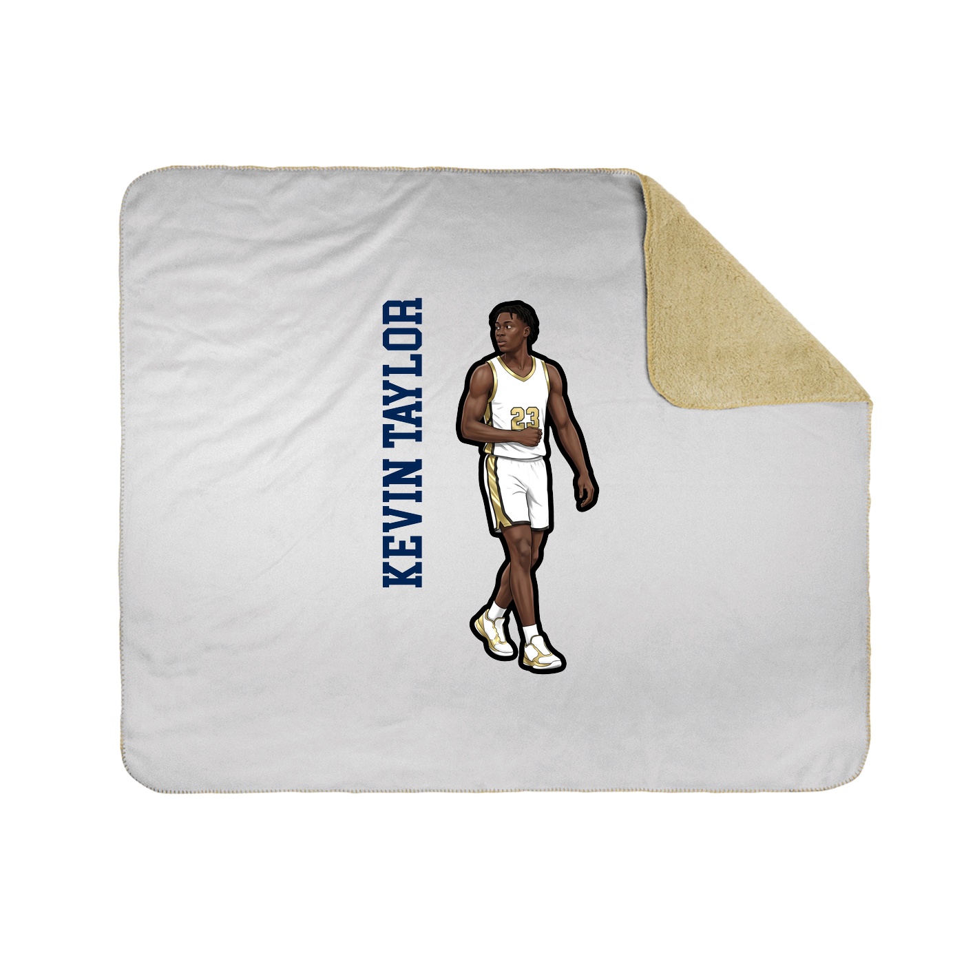 Throw Blanket — Name Vertical in White