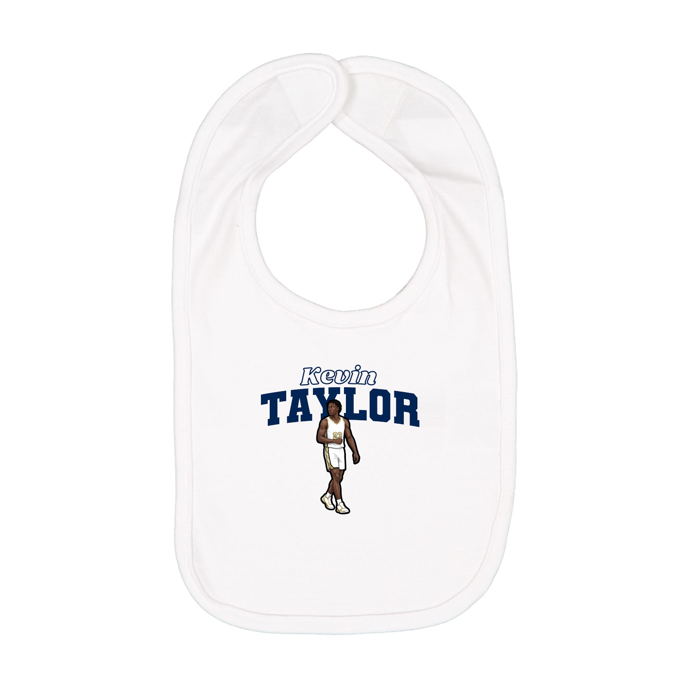 Infant Bib — Name Arch in White