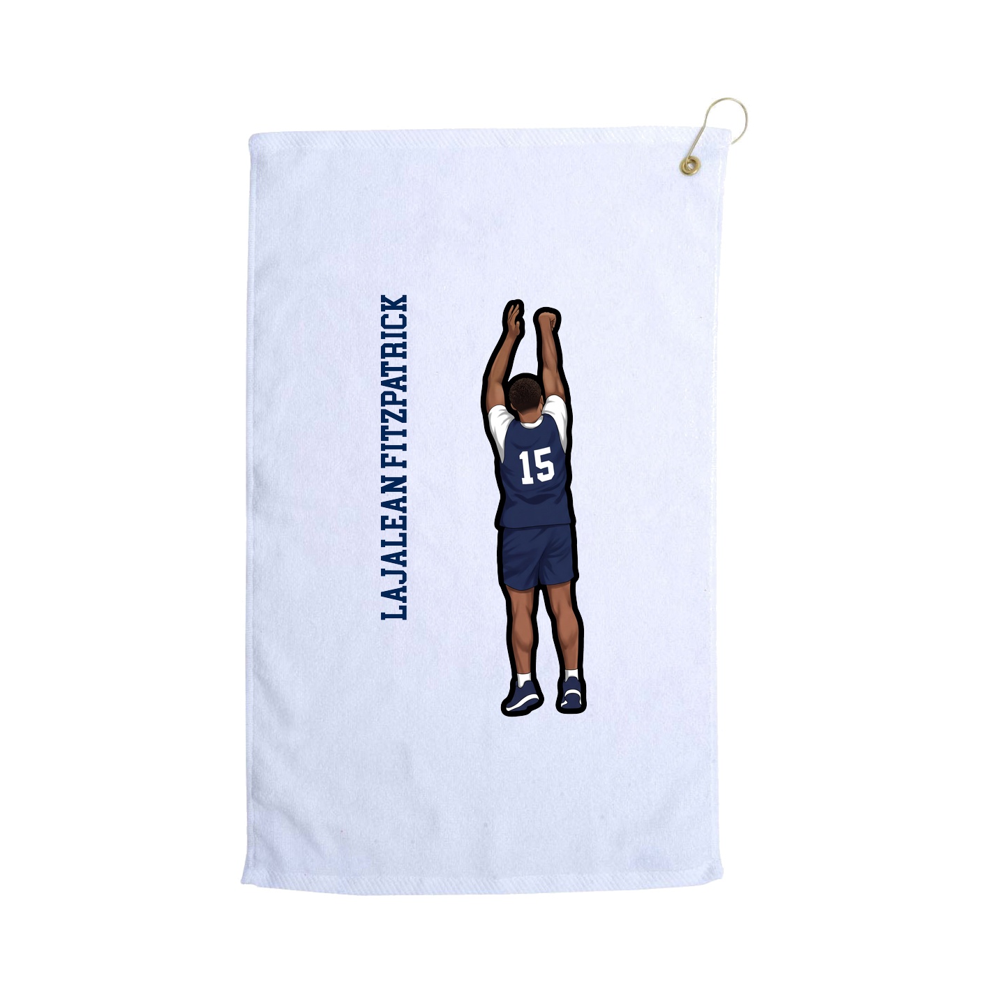 Golf Towel — Name Vertical in White