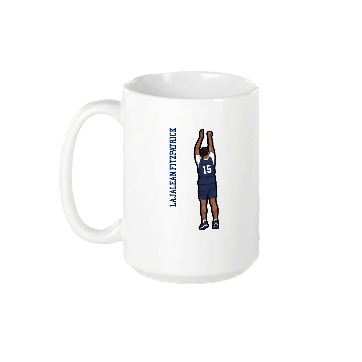 15oz Coffee Mug — Name Vertical in White