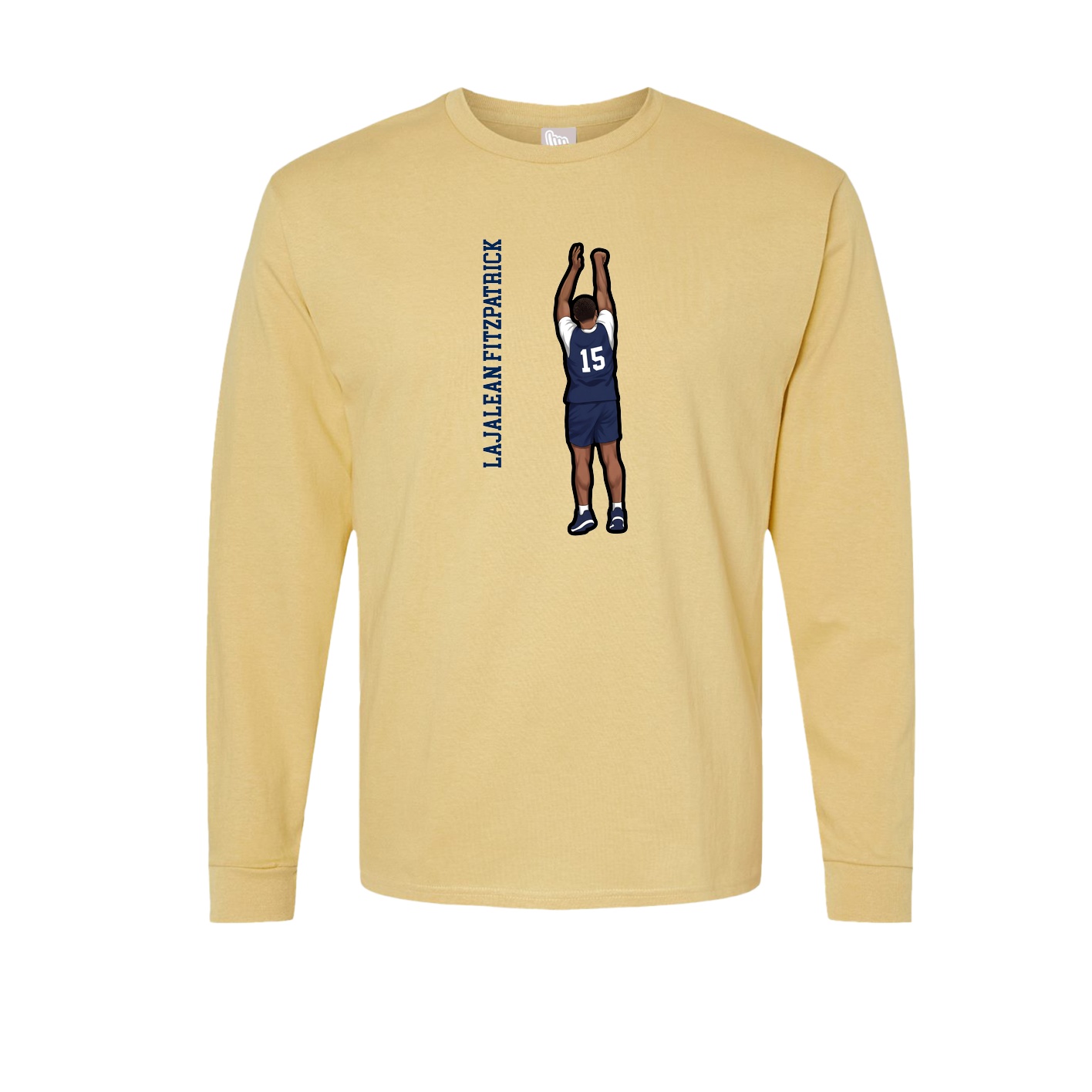 Long Sleeve Tee — Name Vertical in Vegas Gold