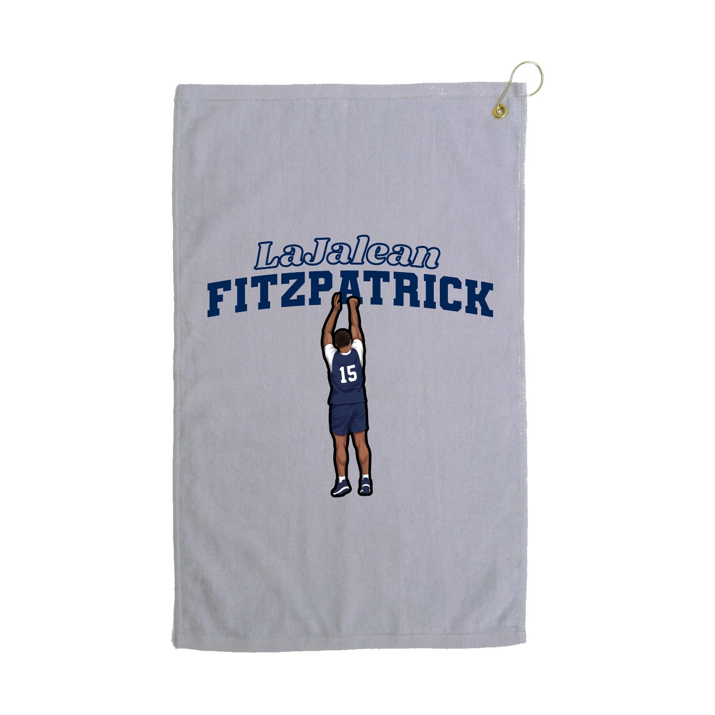 Golf Towel — Name Arch in Grey