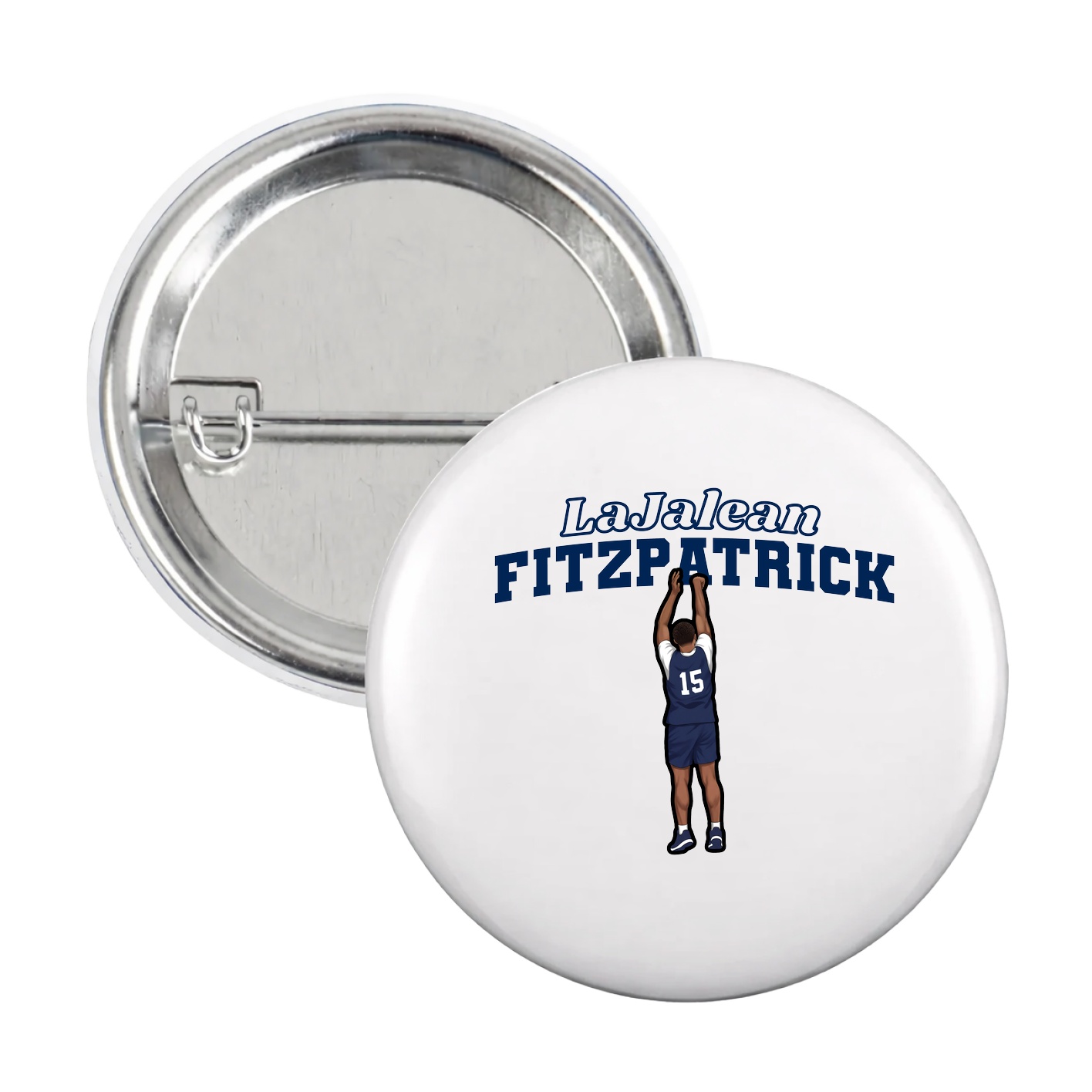 Game Day Button — Name Arch in White