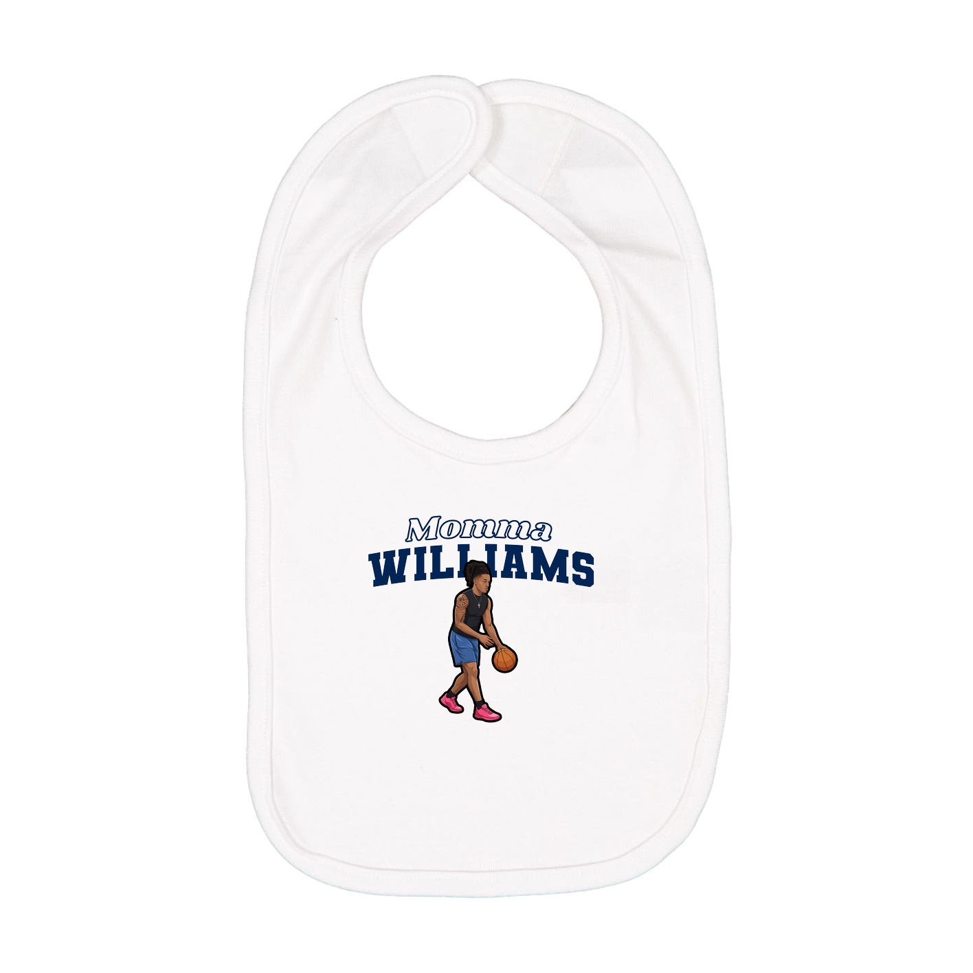 Infant Bib — Mothers Day Block in White