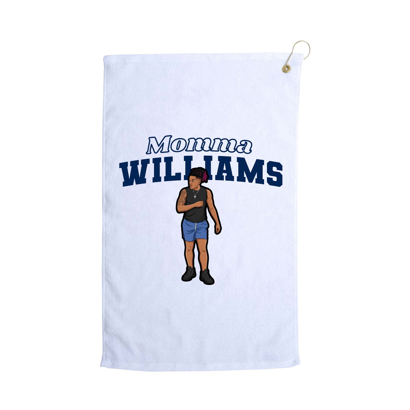 Golf Towel — Mothers Day Block in White