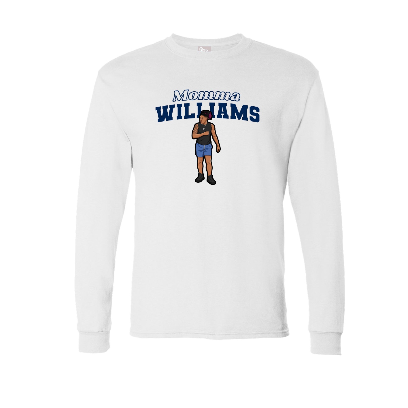 Long Sleeve Tee — Mothers Day Block in White