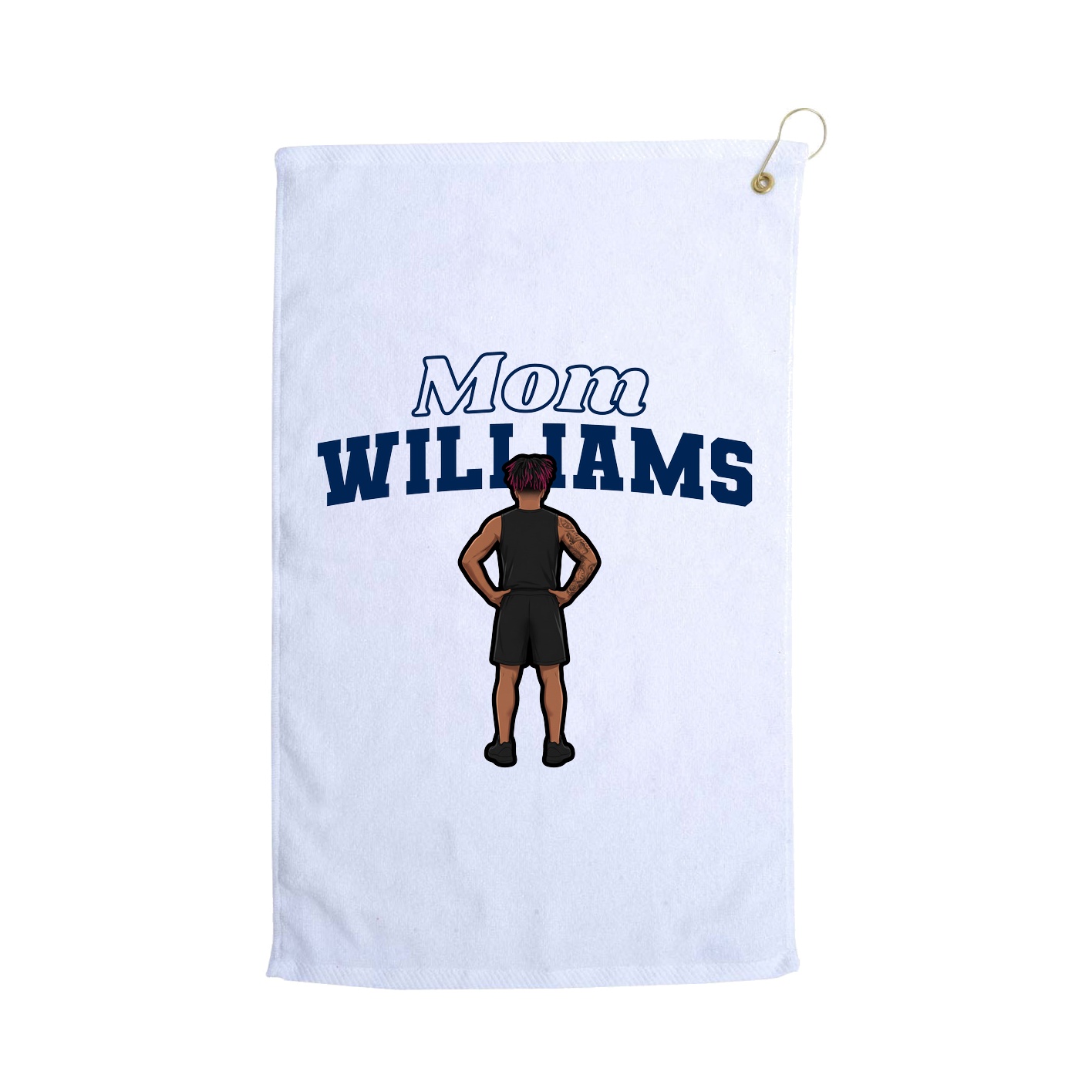 Golf Towel — Mothers Day Block in White
