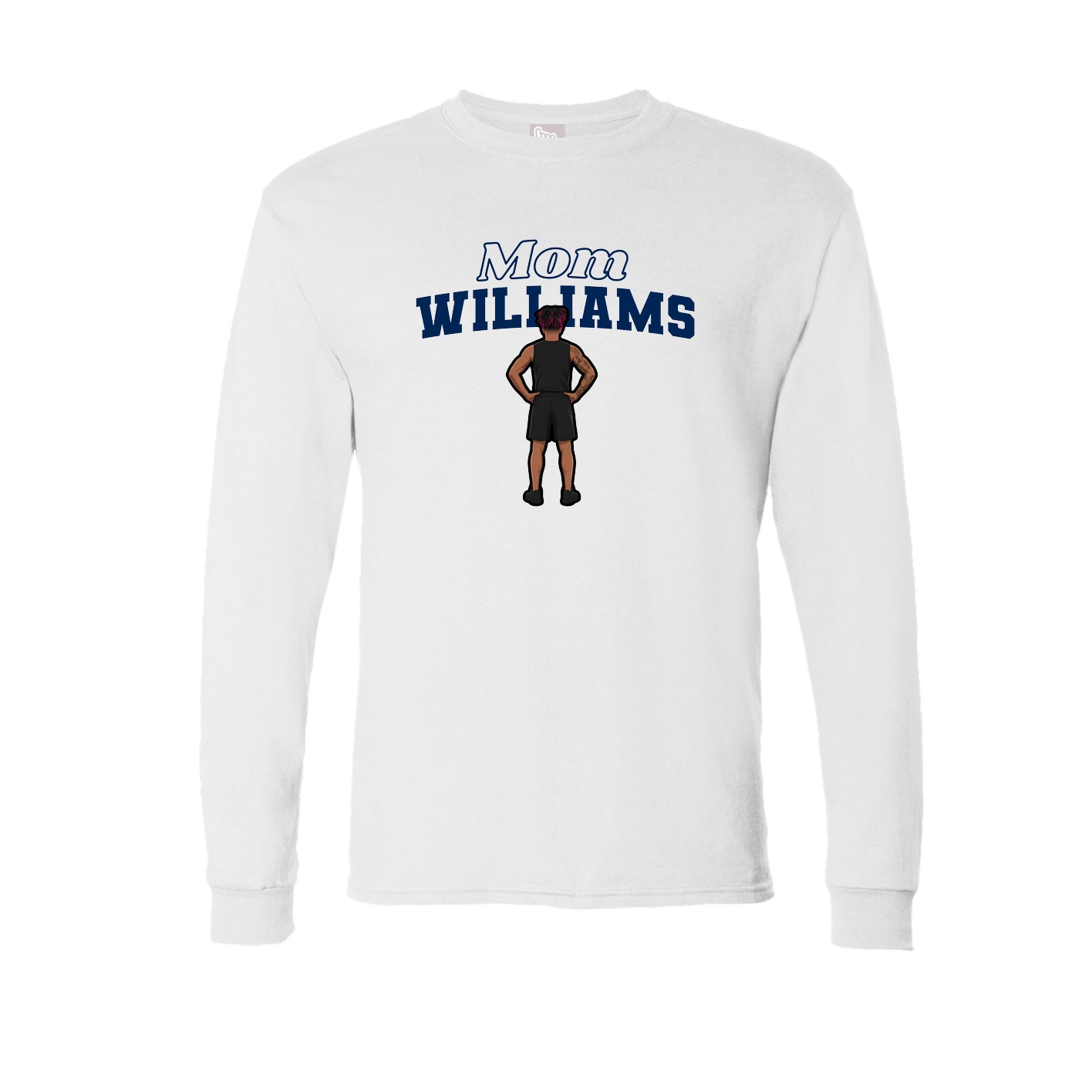 Long Sleeve Tee — Mothers Day Block in White