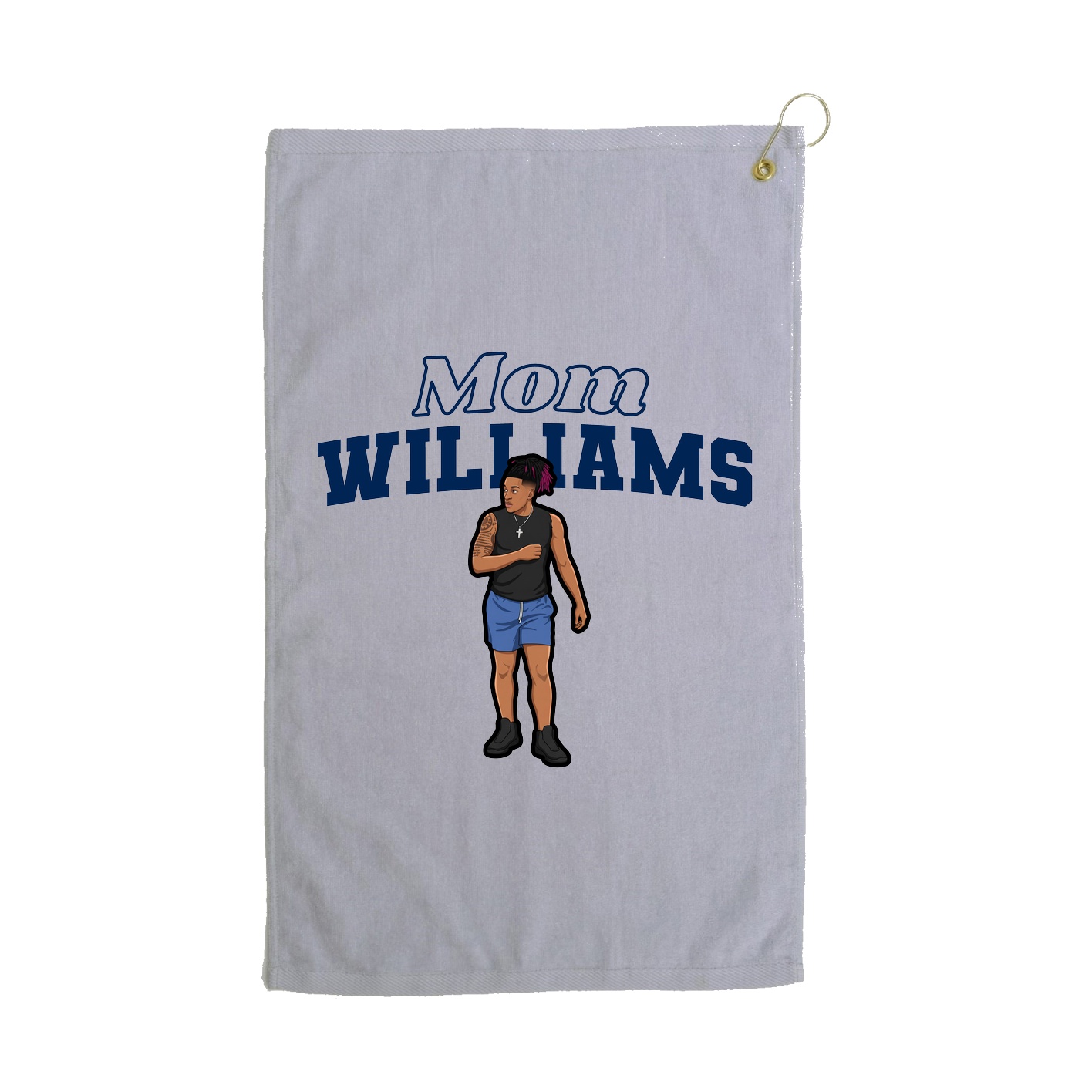 Golf Towel — Mothers Day Block in Grey