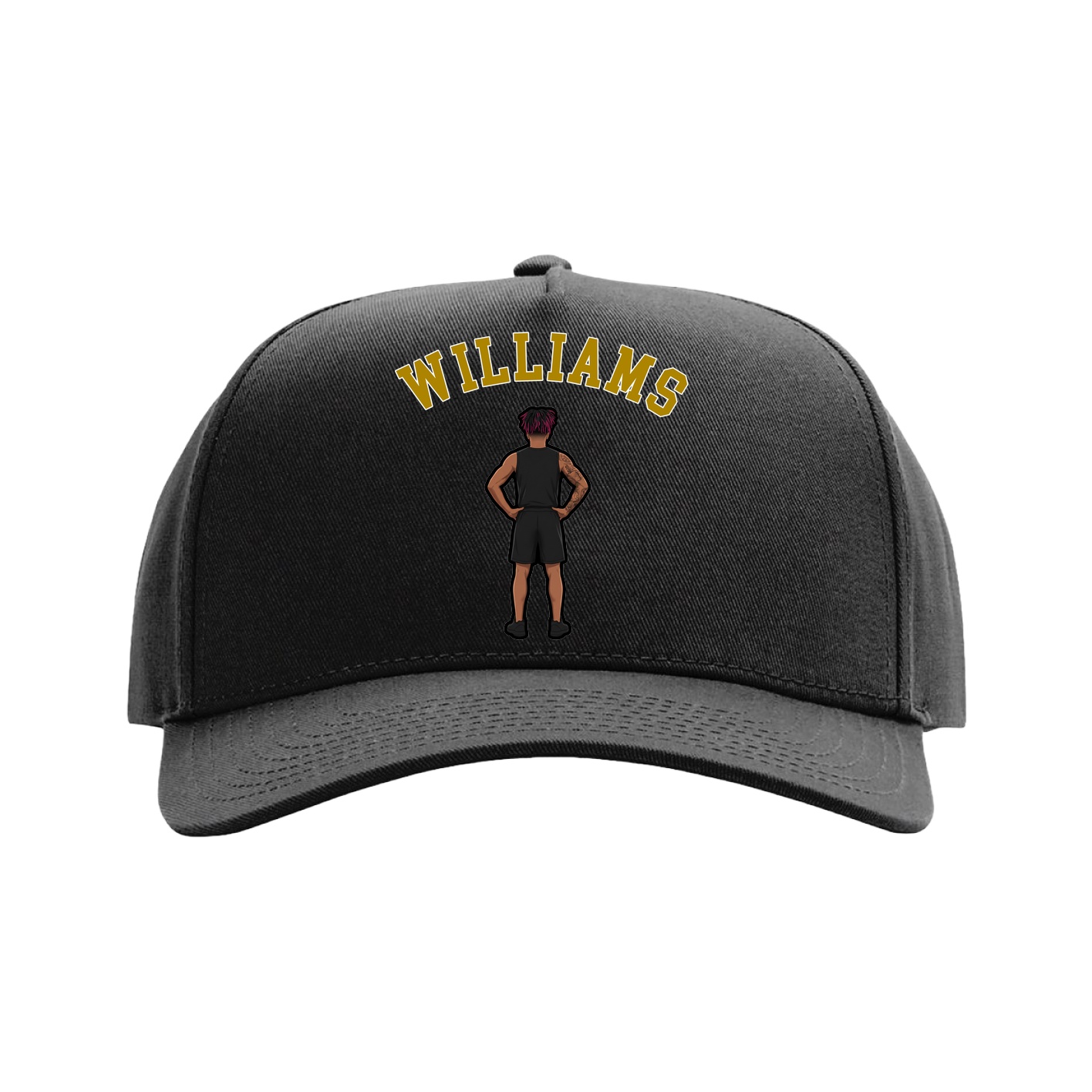 Full Fabric Five-Panel Champ Cap — Shirsey Arch in Black
