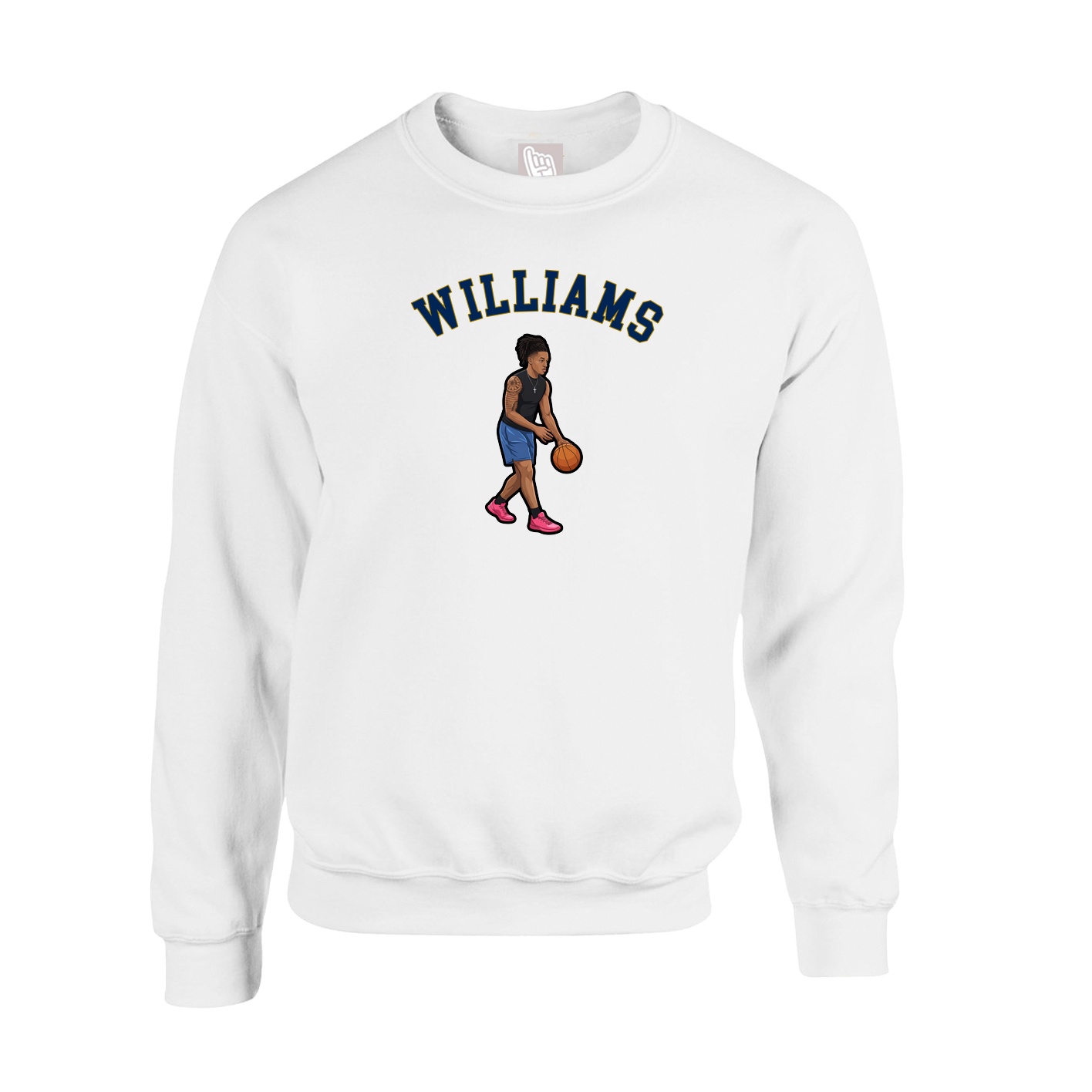 Fleece Crew — Shirsey Arch in White
