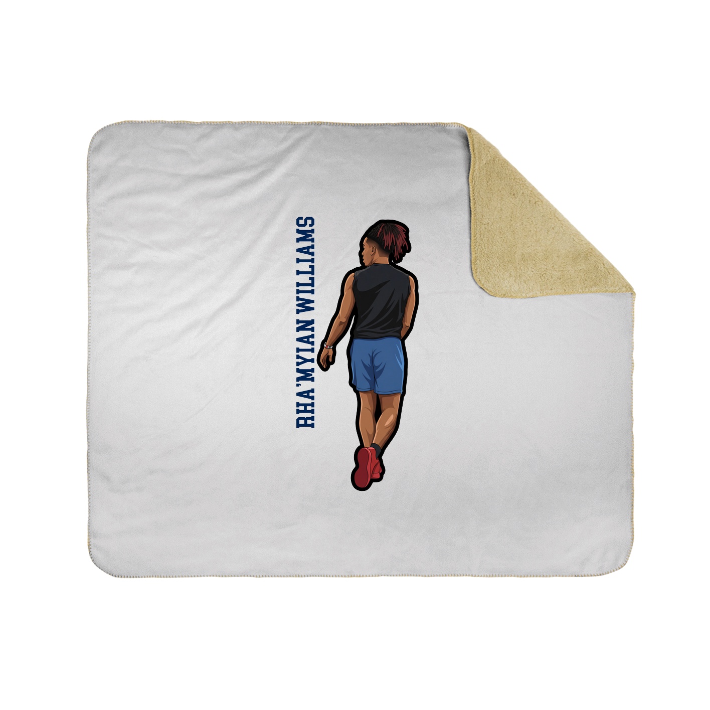 Throw Blanket — Name Vertical in White