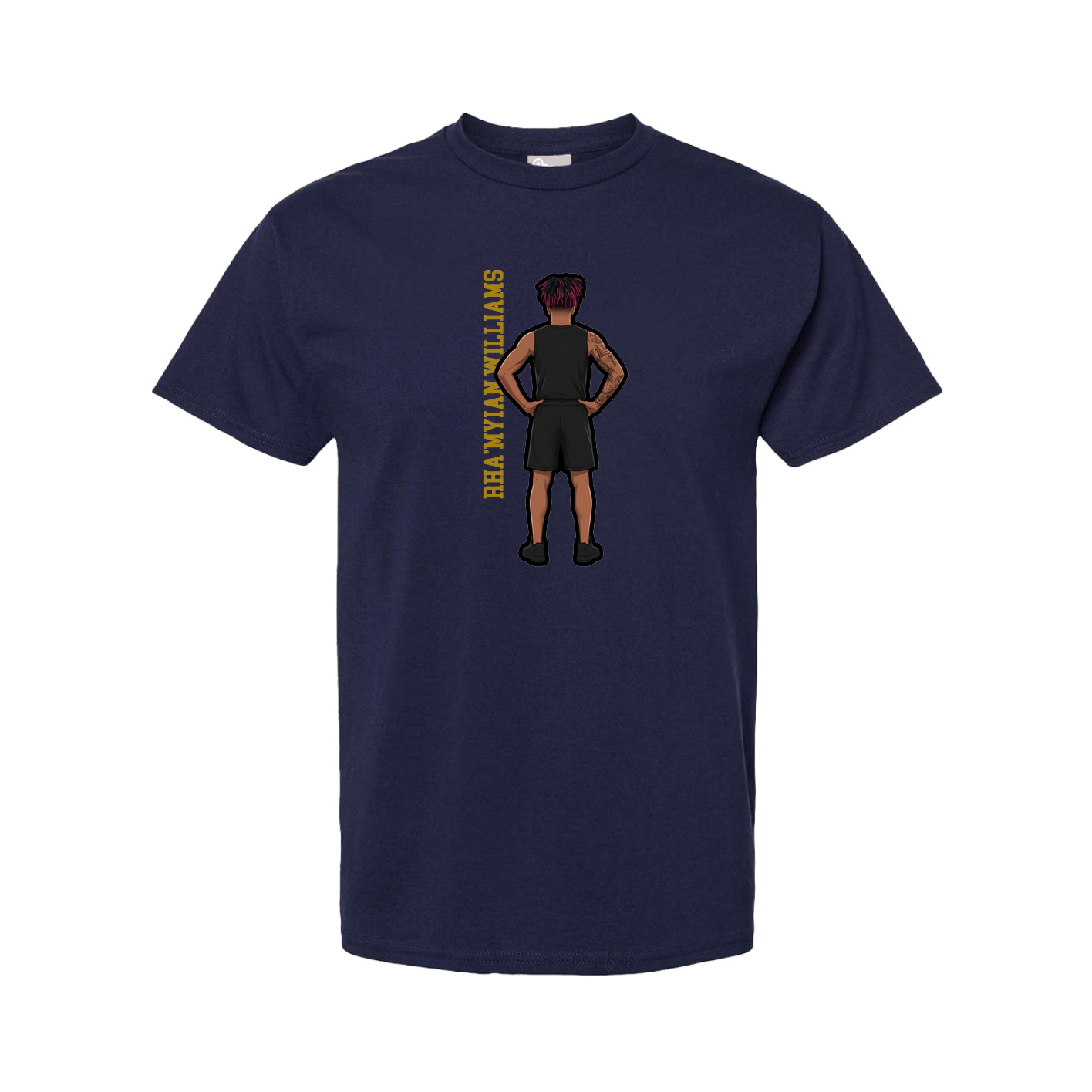 Youth Tee — Name Vertical in Navy