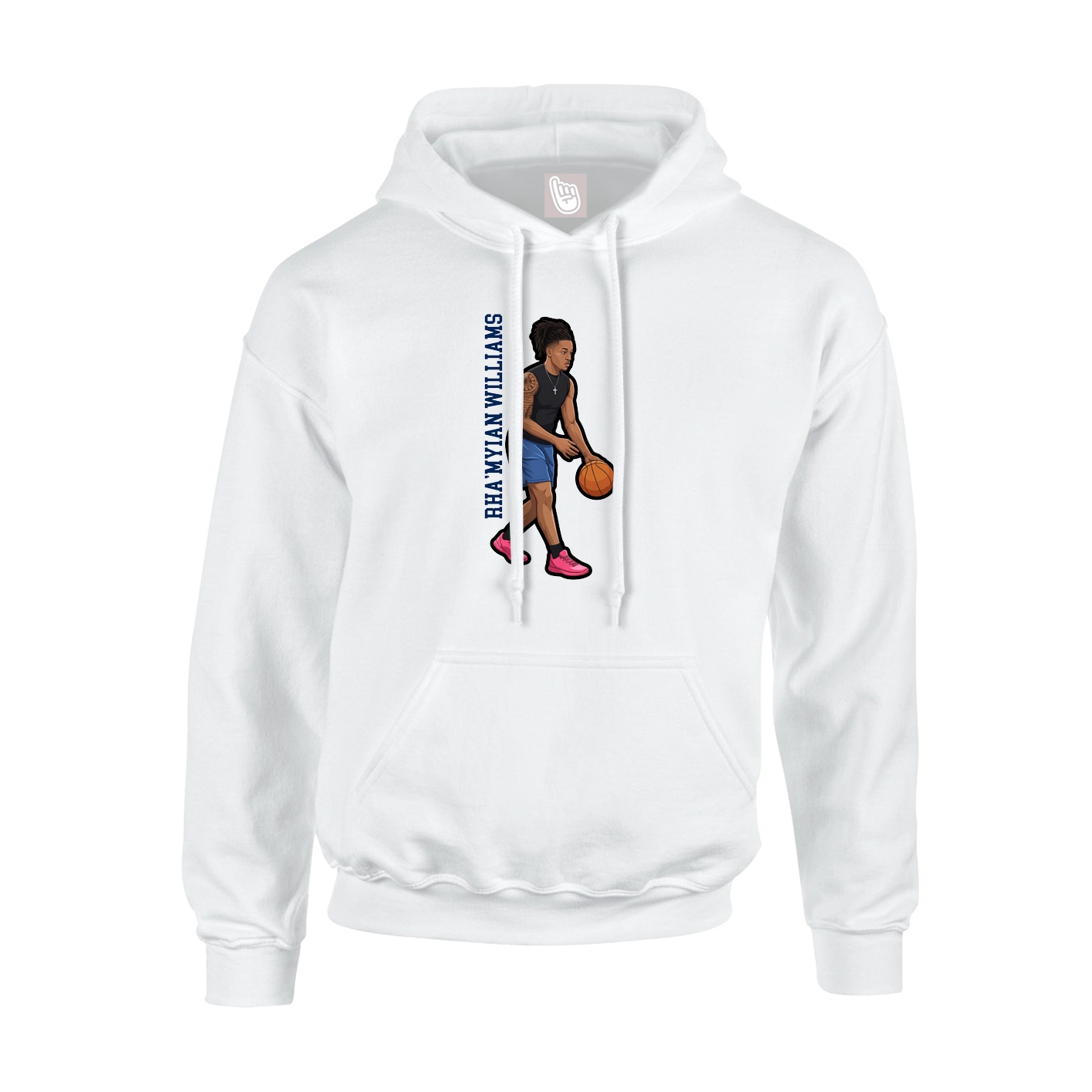Hoodie — Name Vertical in White
