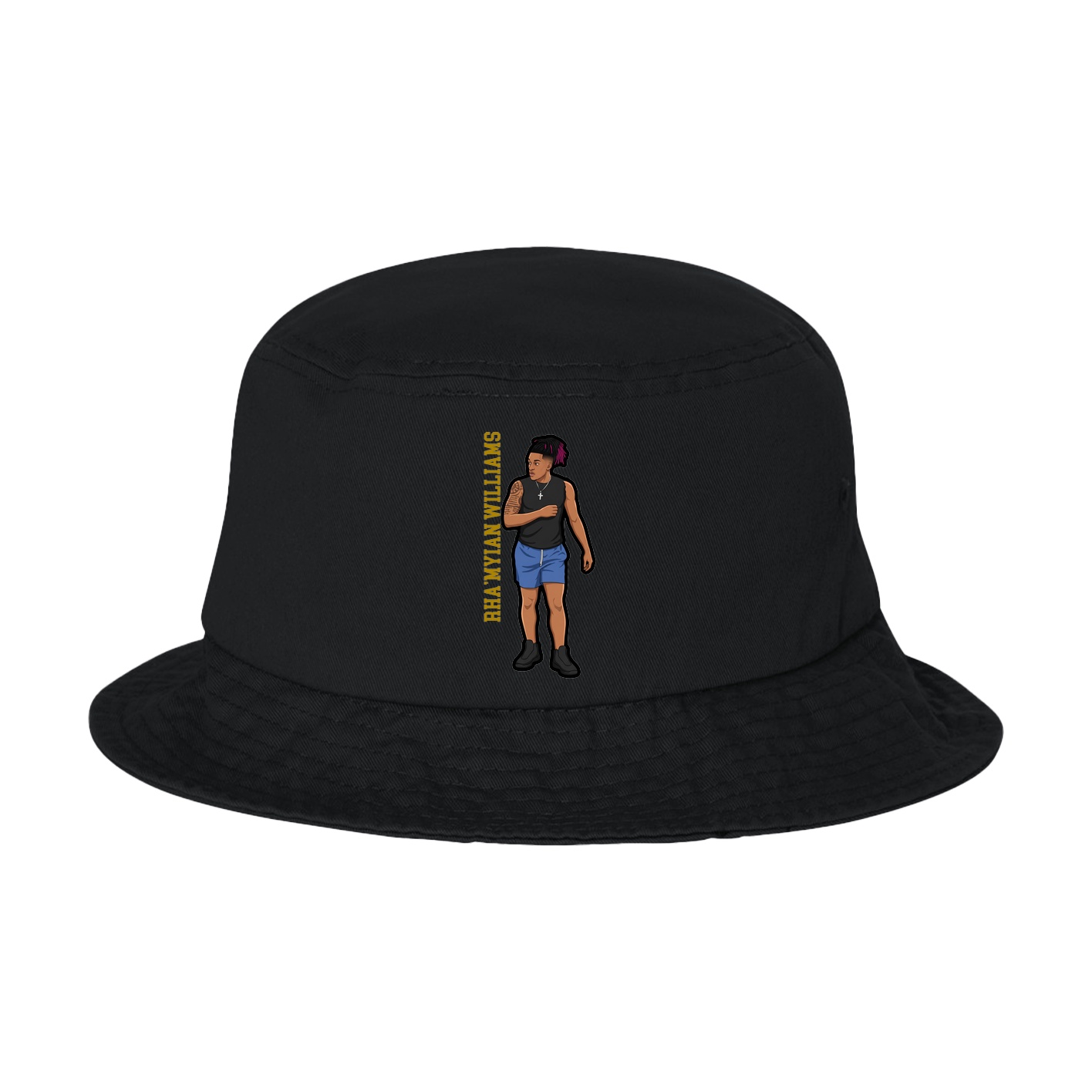 Bucket Cap — Name Vertical in Black