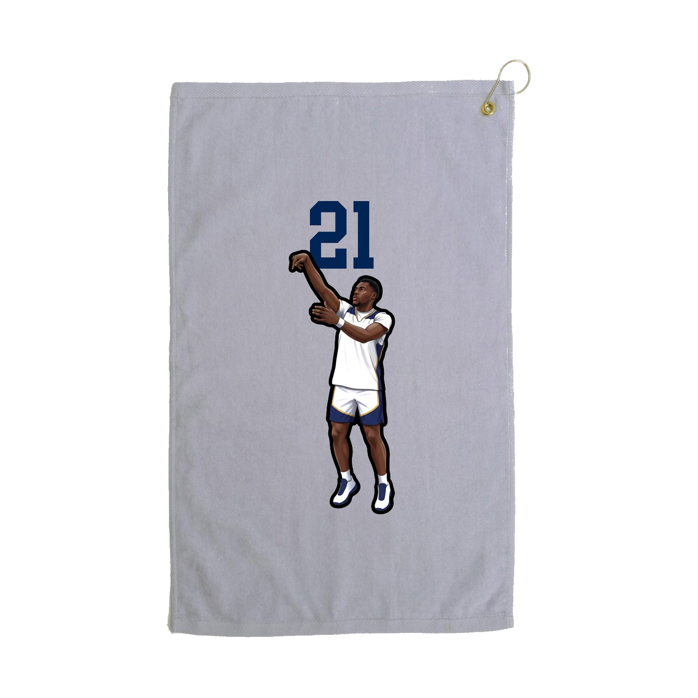 Golf Towel — Number Top in Grey