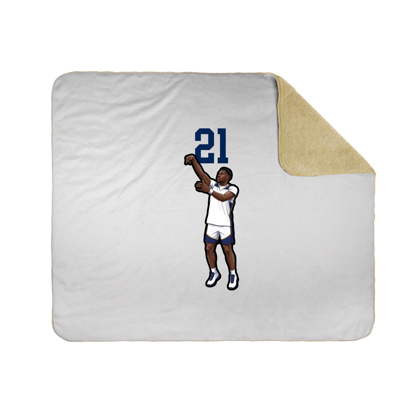 Throw Blanket — Number Top in White
