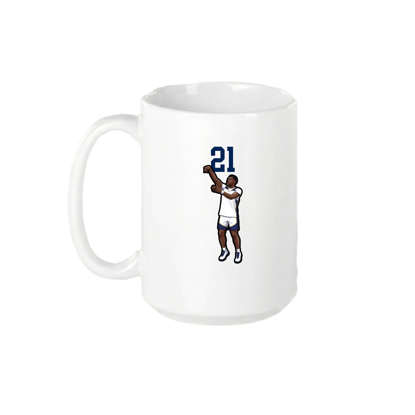 15oz Coffee Mug — Number Top in White