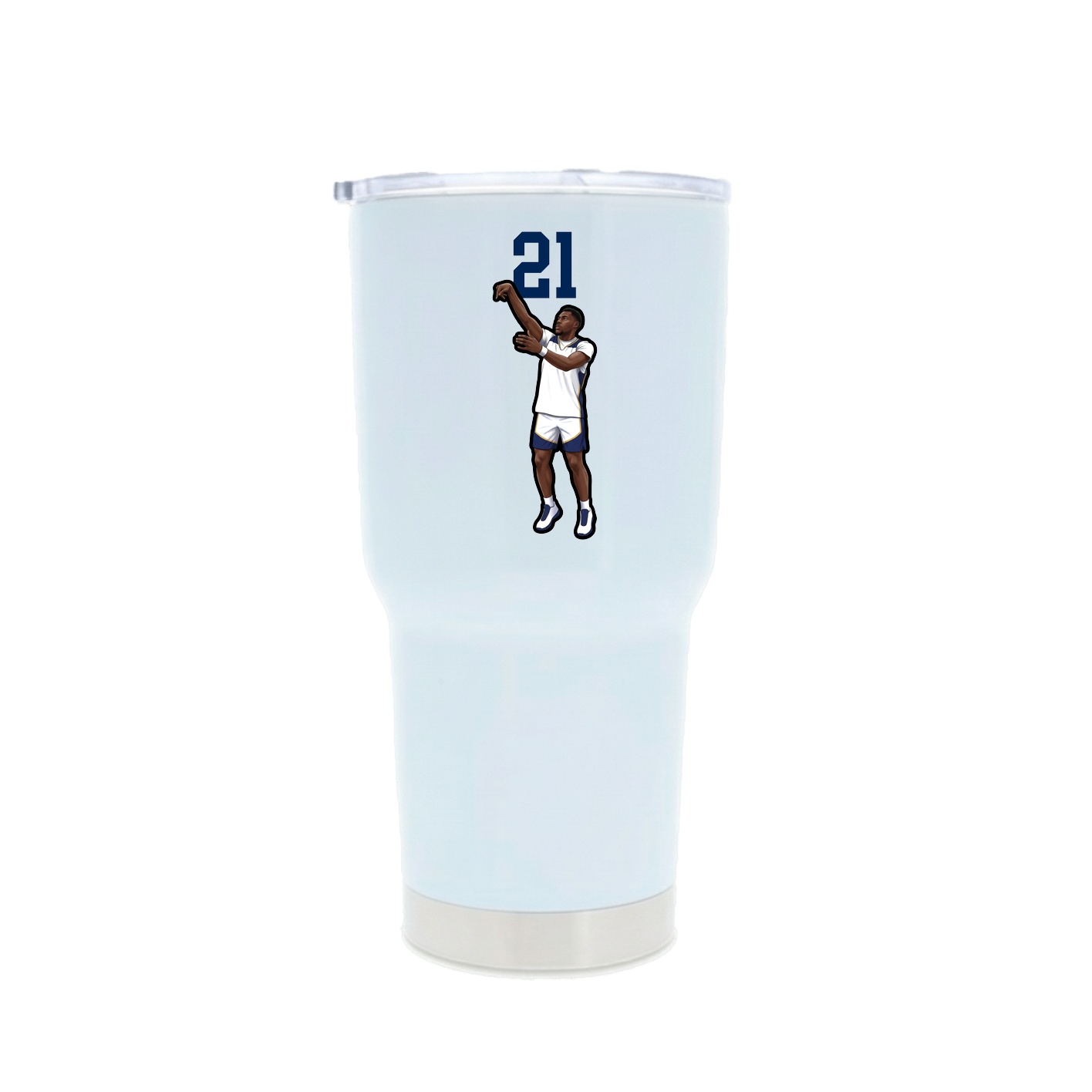 30oz Stainless Steel Tumbler — Number Top in White
