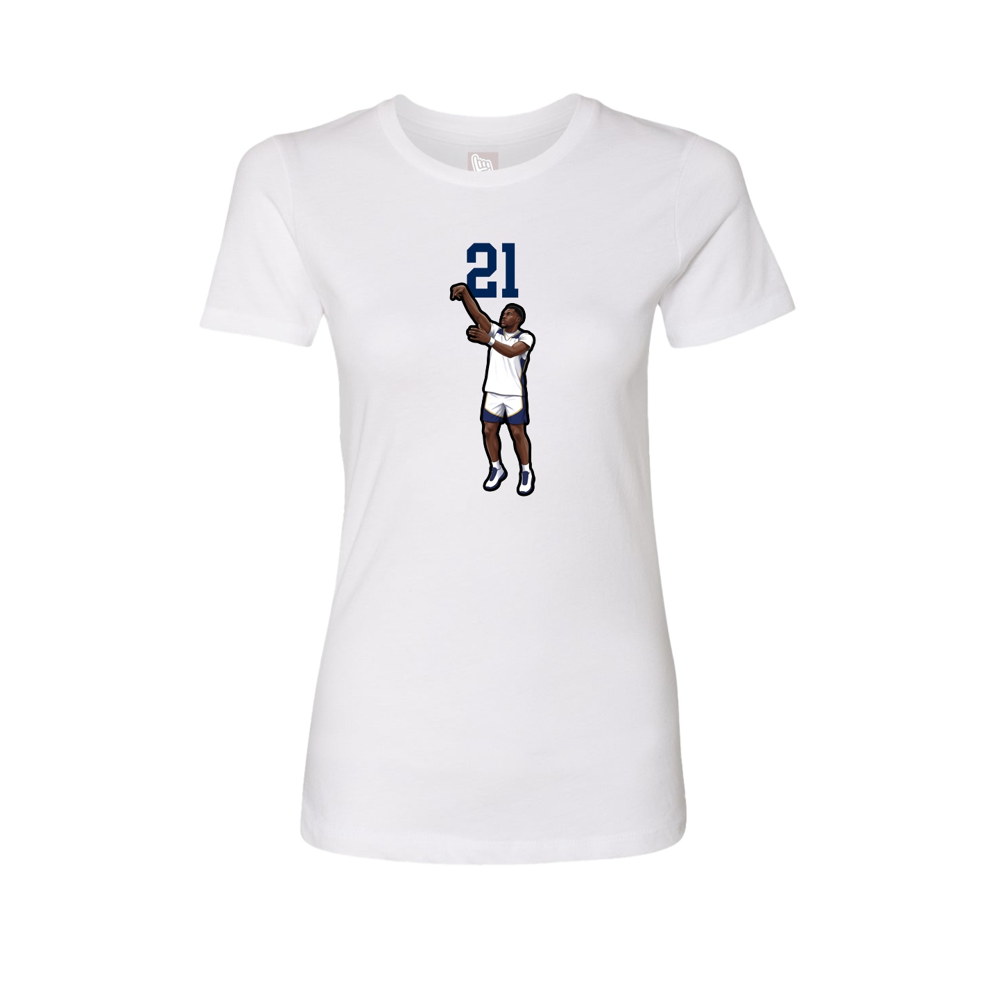 Fitted Women's Tee — Number Top in White