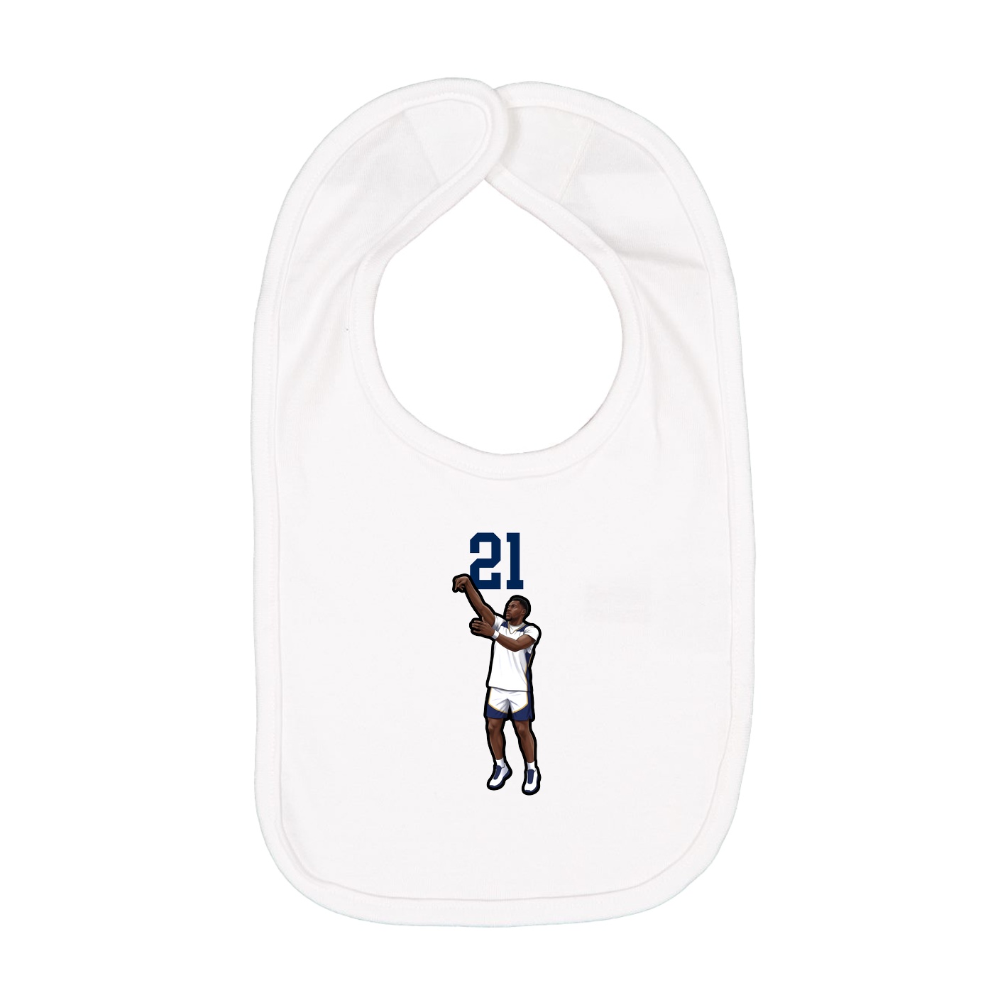 Infant Bib — Number Top in White
