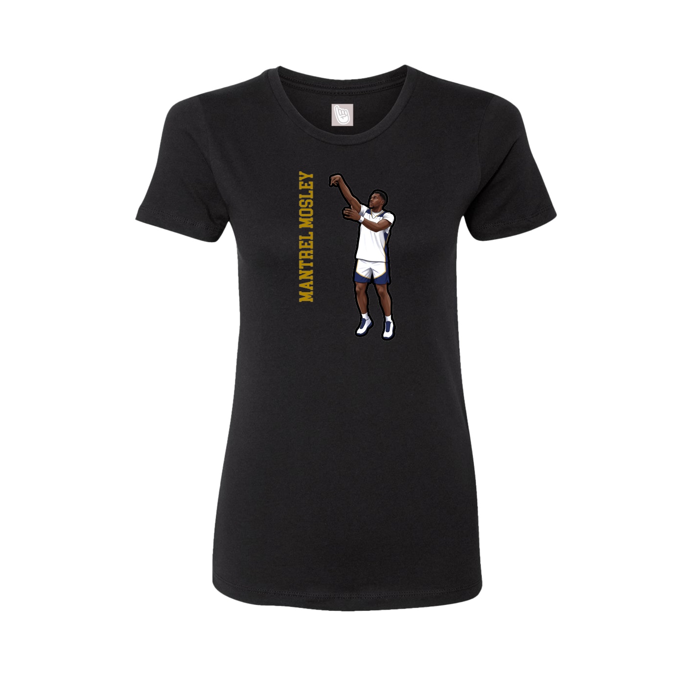 Fitted Women's Tee — Name Vertical in Black