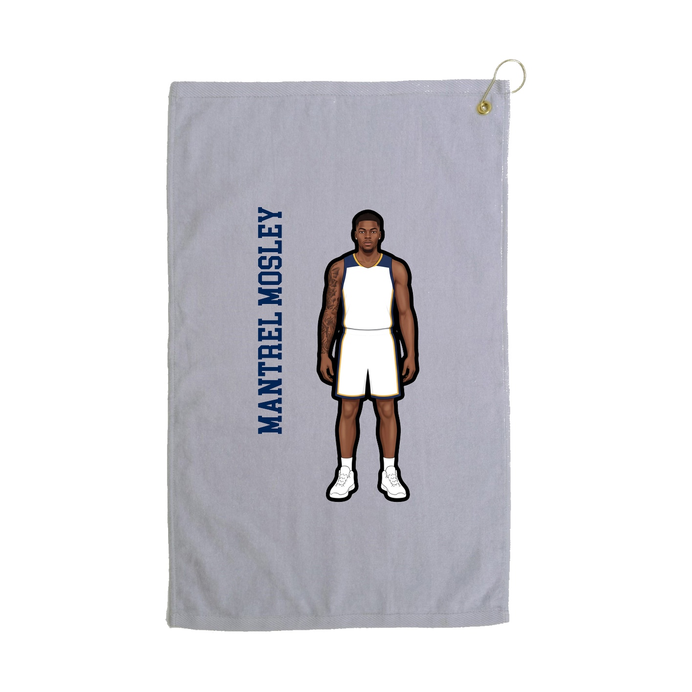 Golf Towel — Name Vertical in Grey
