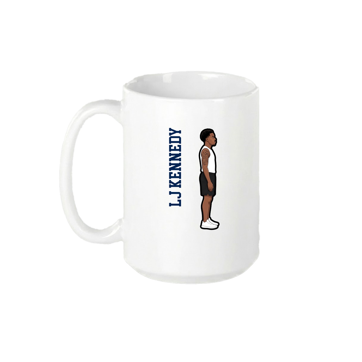15oz Coffee Mug — Name Vertical in White