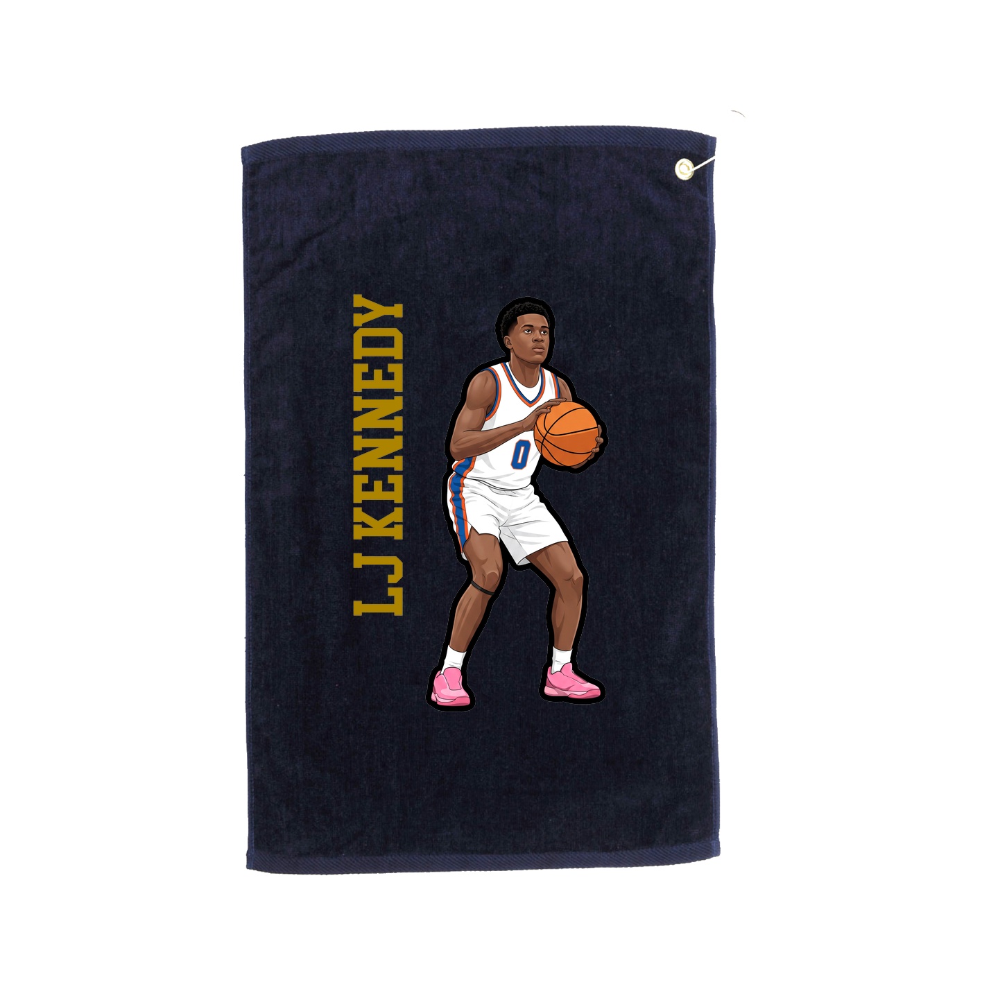 Golf Towel — Name Vertical in Navy