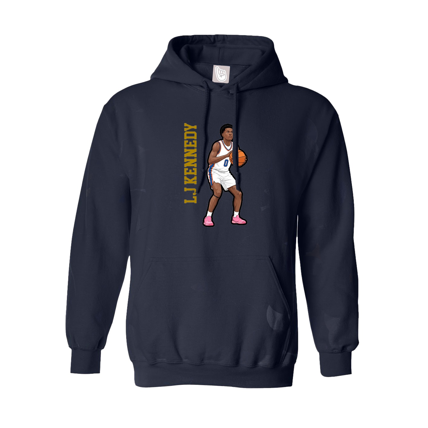 Hoodie — Name Vertical in Navy